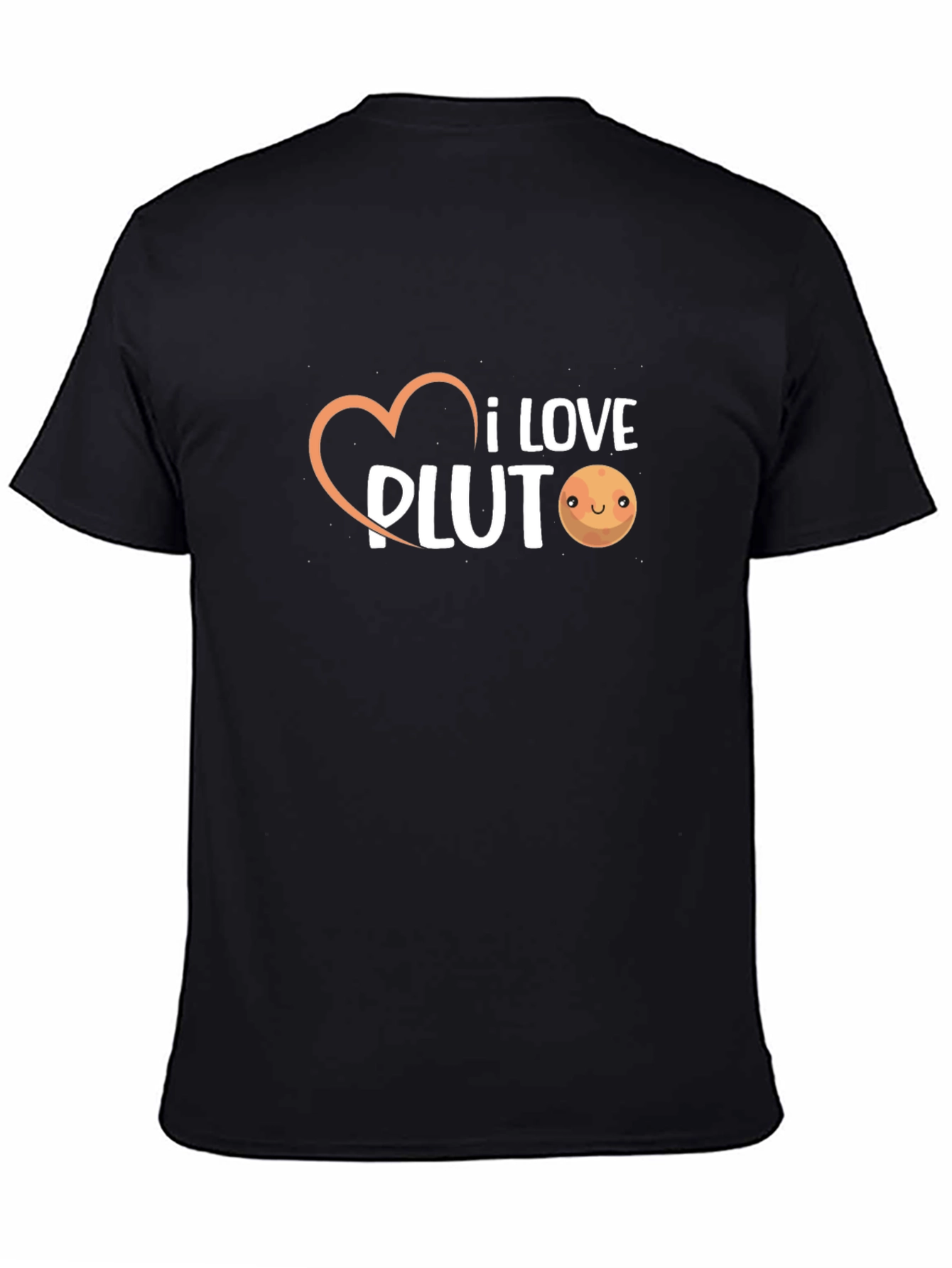 I Love Pluto Graphic Tee - Black Cotton T-Shirt