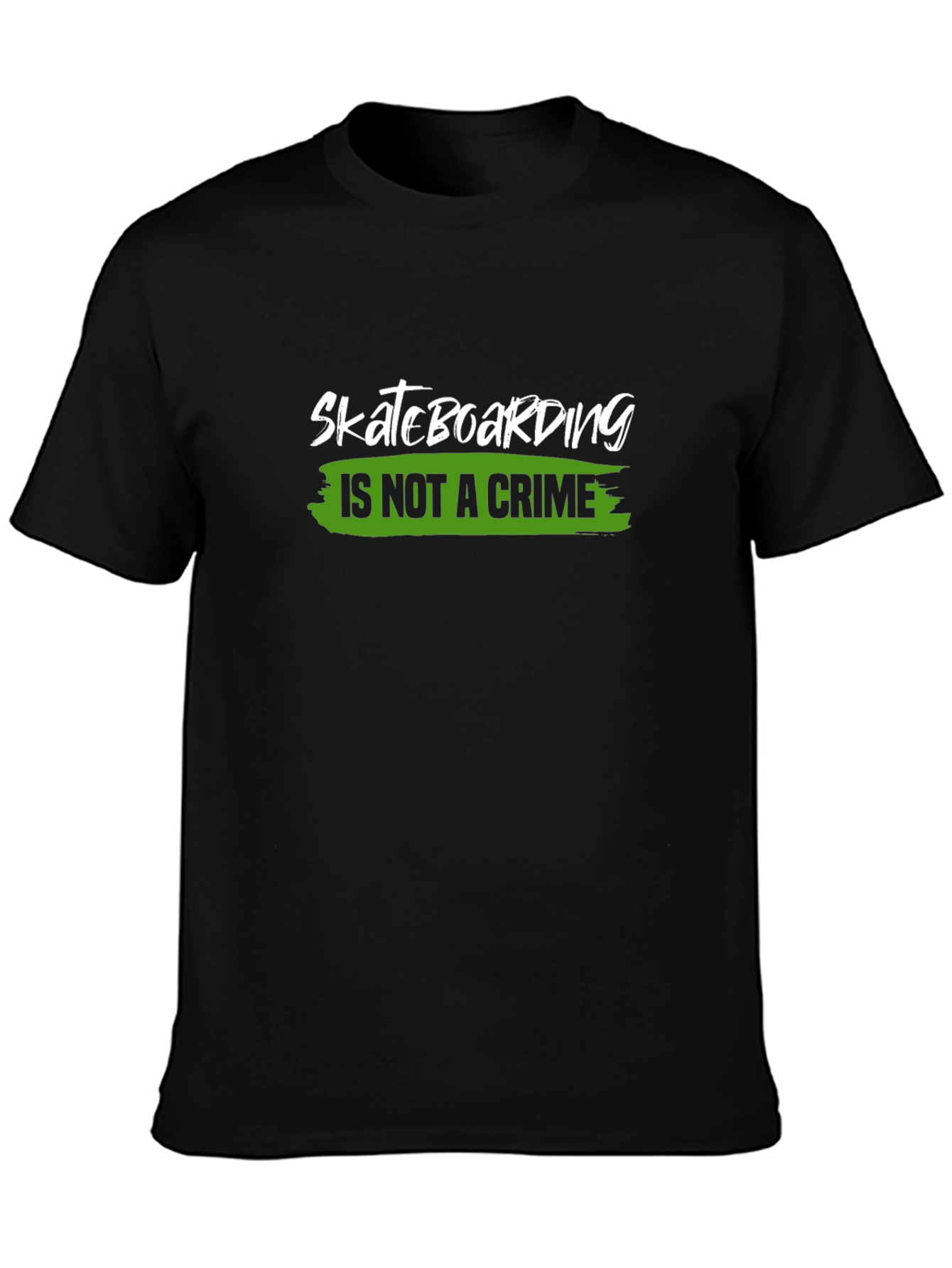 Skateboarding is Not a Crime Black T-Shirt