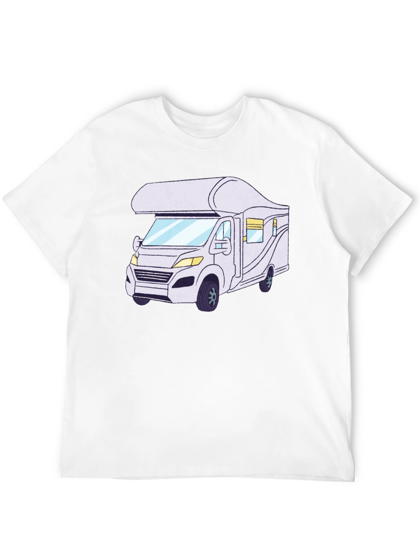 RV Cartoon Graphic Tee - Black Cotton Comfort