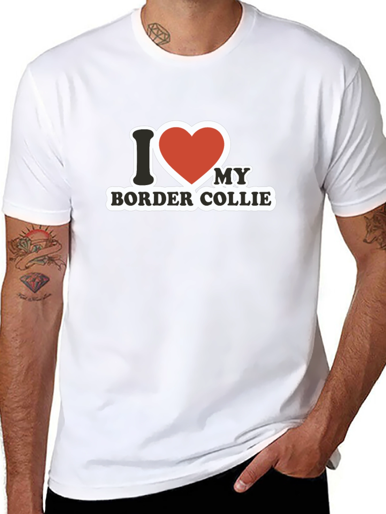 I Love My Border Collie Graphic T-Shirt