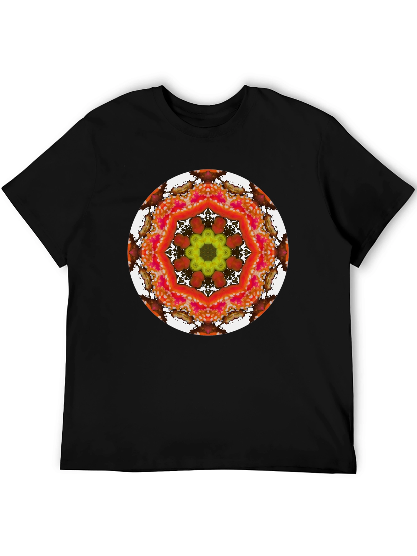 Vibrant Floral Kaleidoscope Graphic Tee