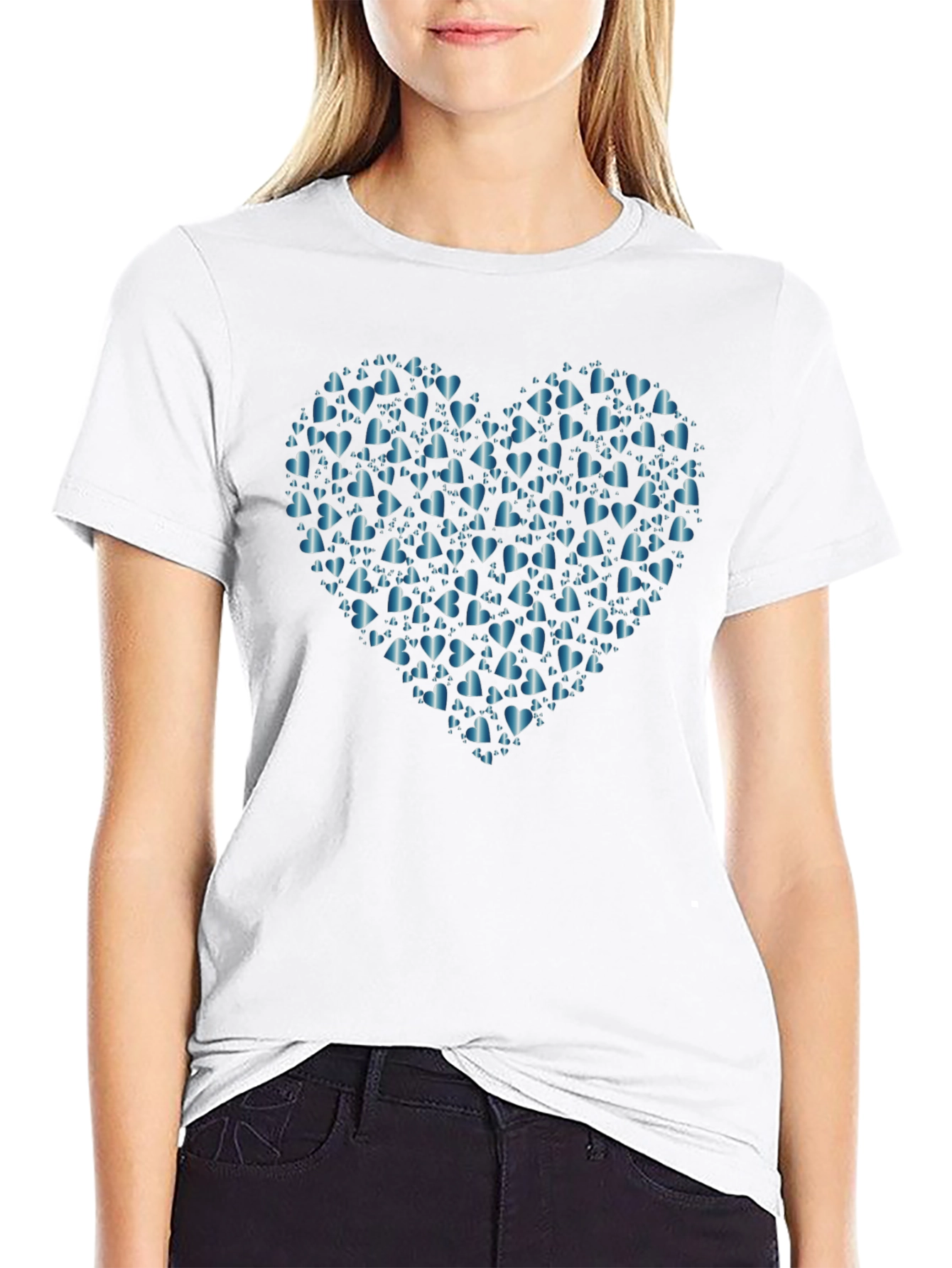 Heart of Hearts Tee - Black Cotton Casual Wear