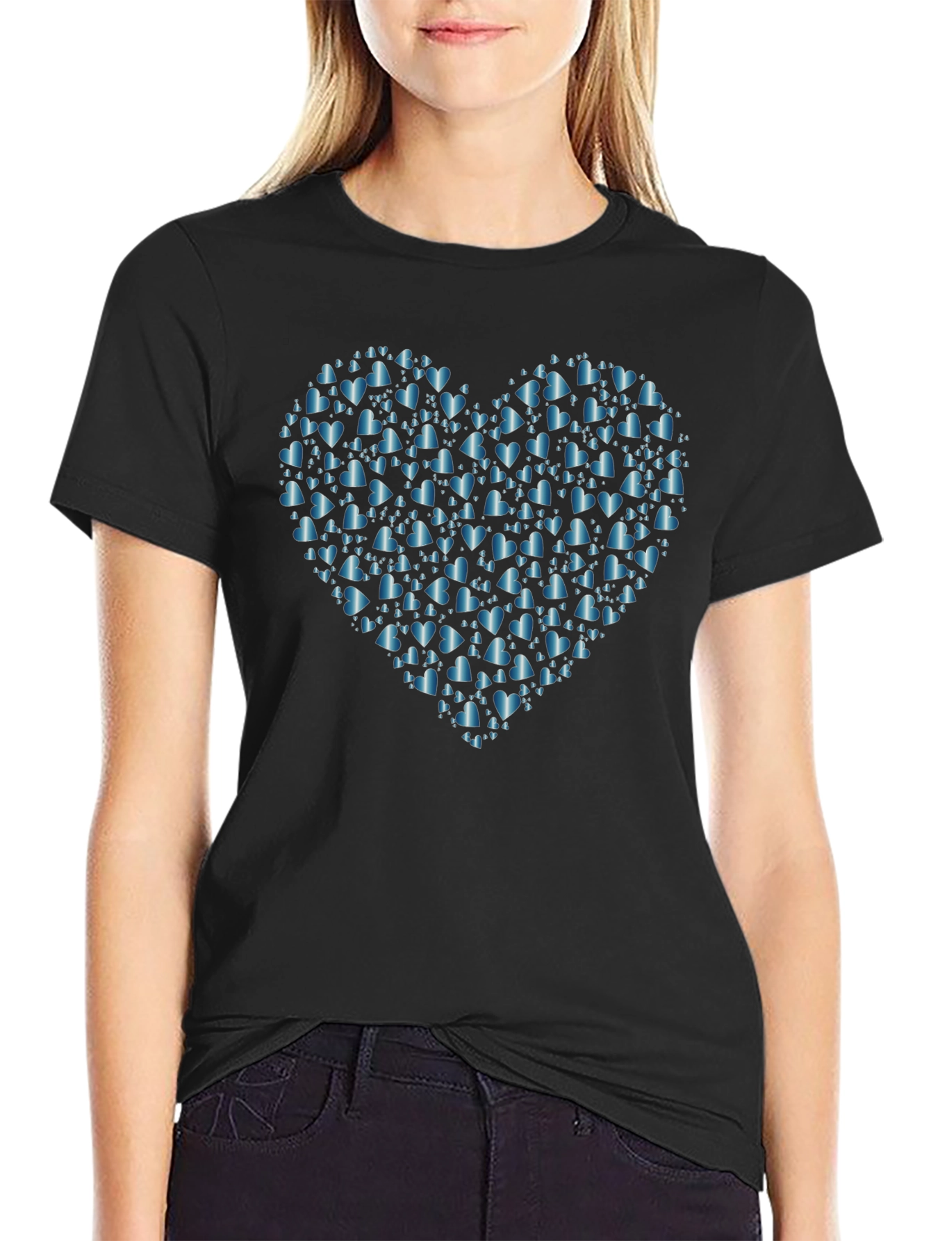Heart of Hearts Tee - Black Cotton Casual Wear