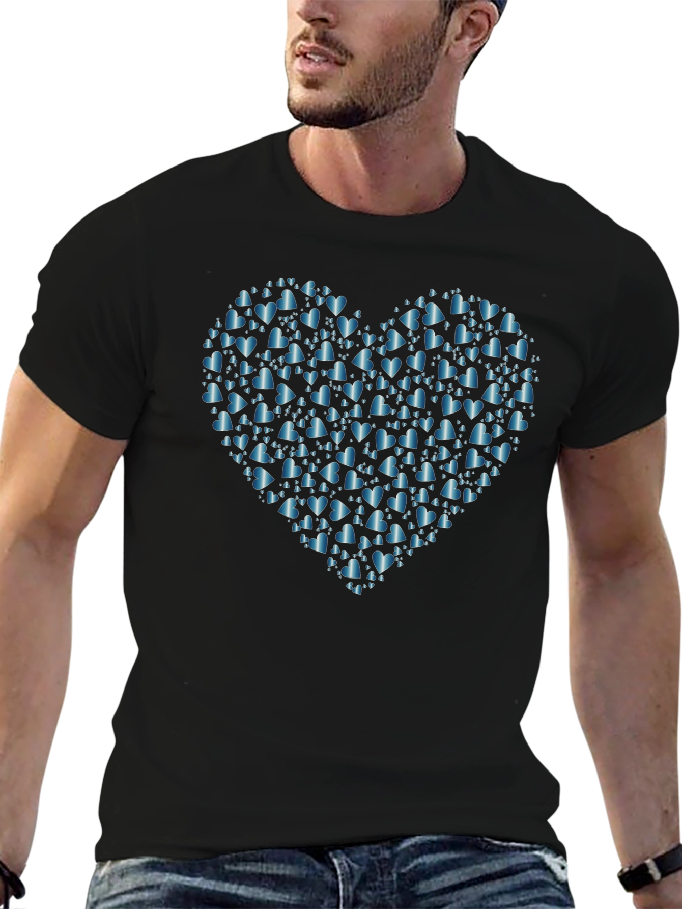 Heart of Hearts Tee - Black Cotton Casual Wear