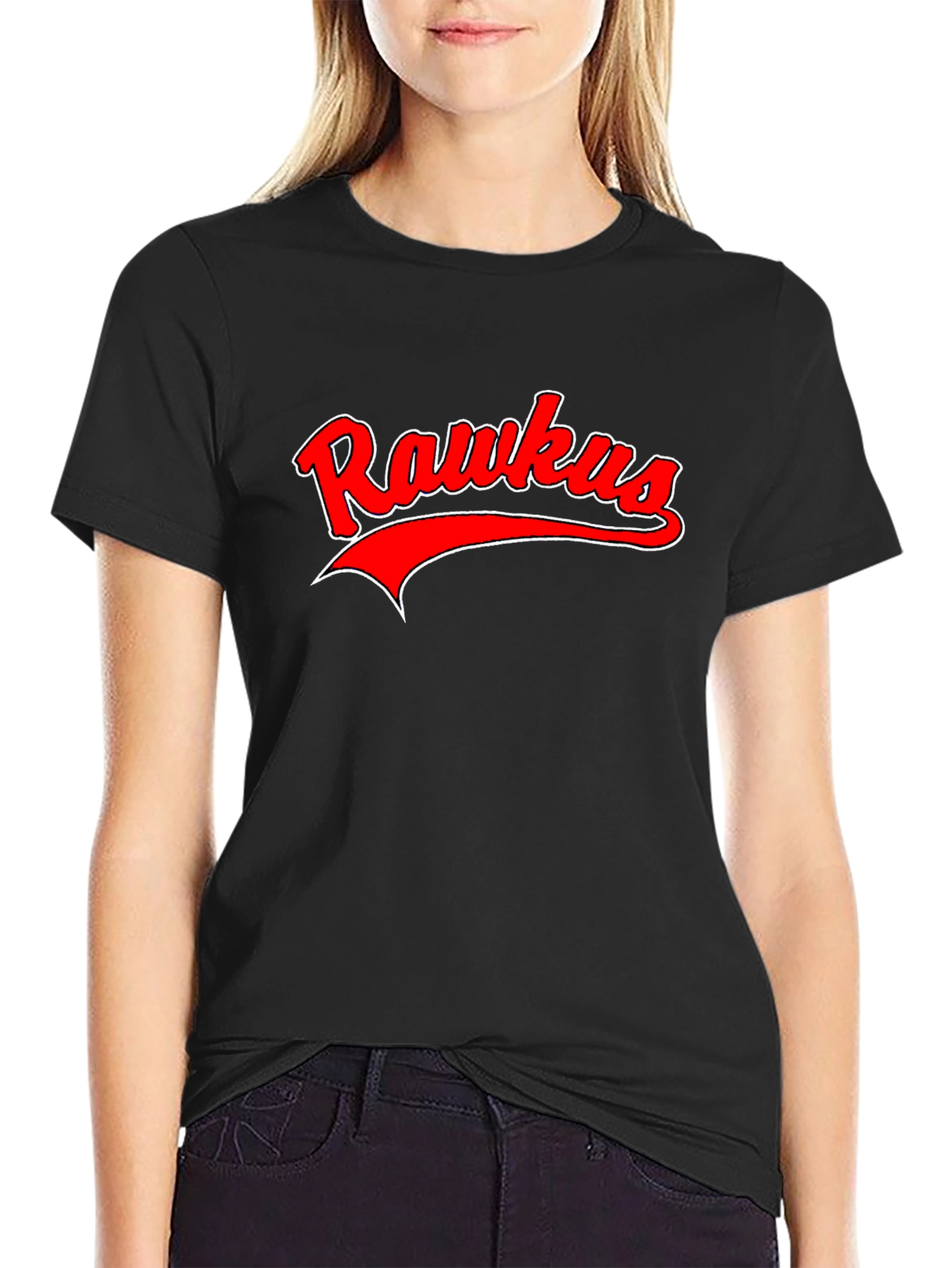 Rawkus Red & White Graphic Black T-Shirt