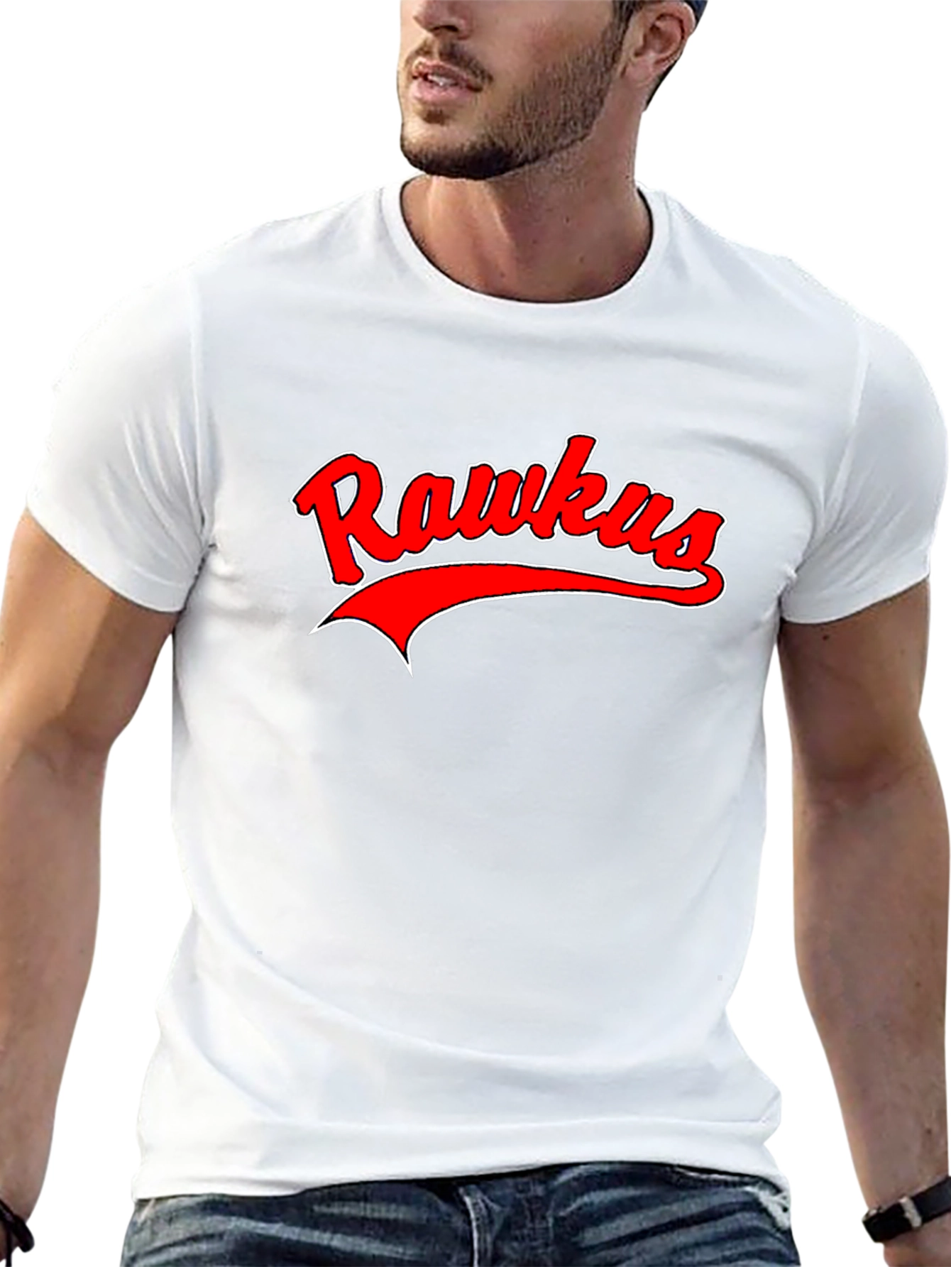 Rawkus Red & White Graphic Black T-Shirt