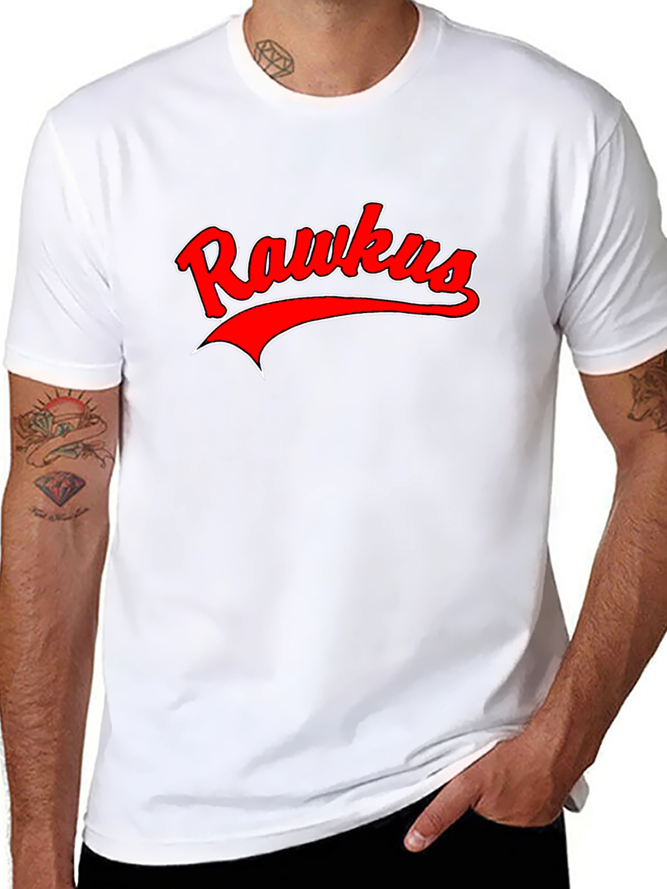 Rawkus Red & White Graphic Black T-Shirt