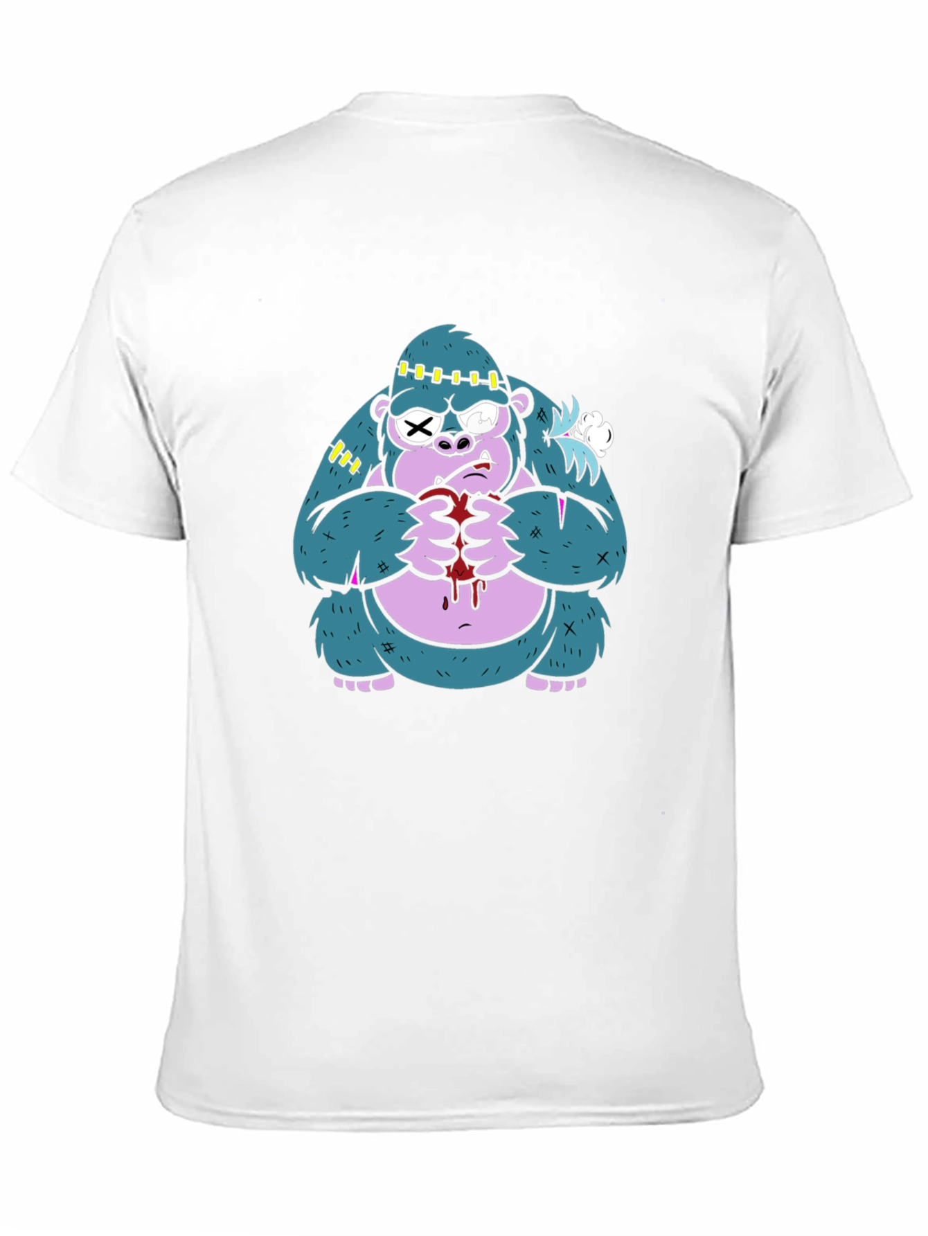 Monster Gorilla Graphic Tee - Black Cotton Blend