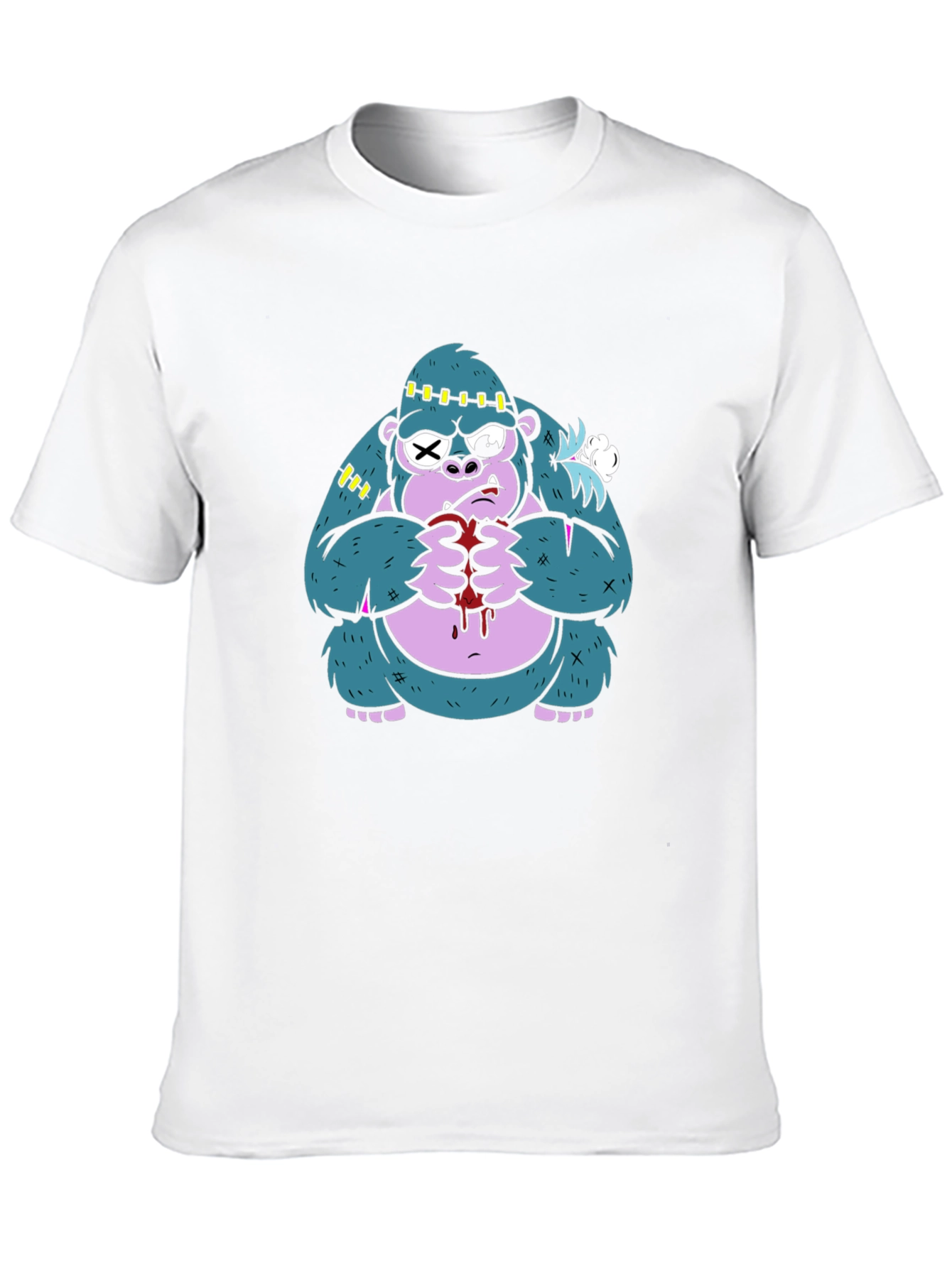 Monster Gorilla Graphic Tee - Black Cotton Blend