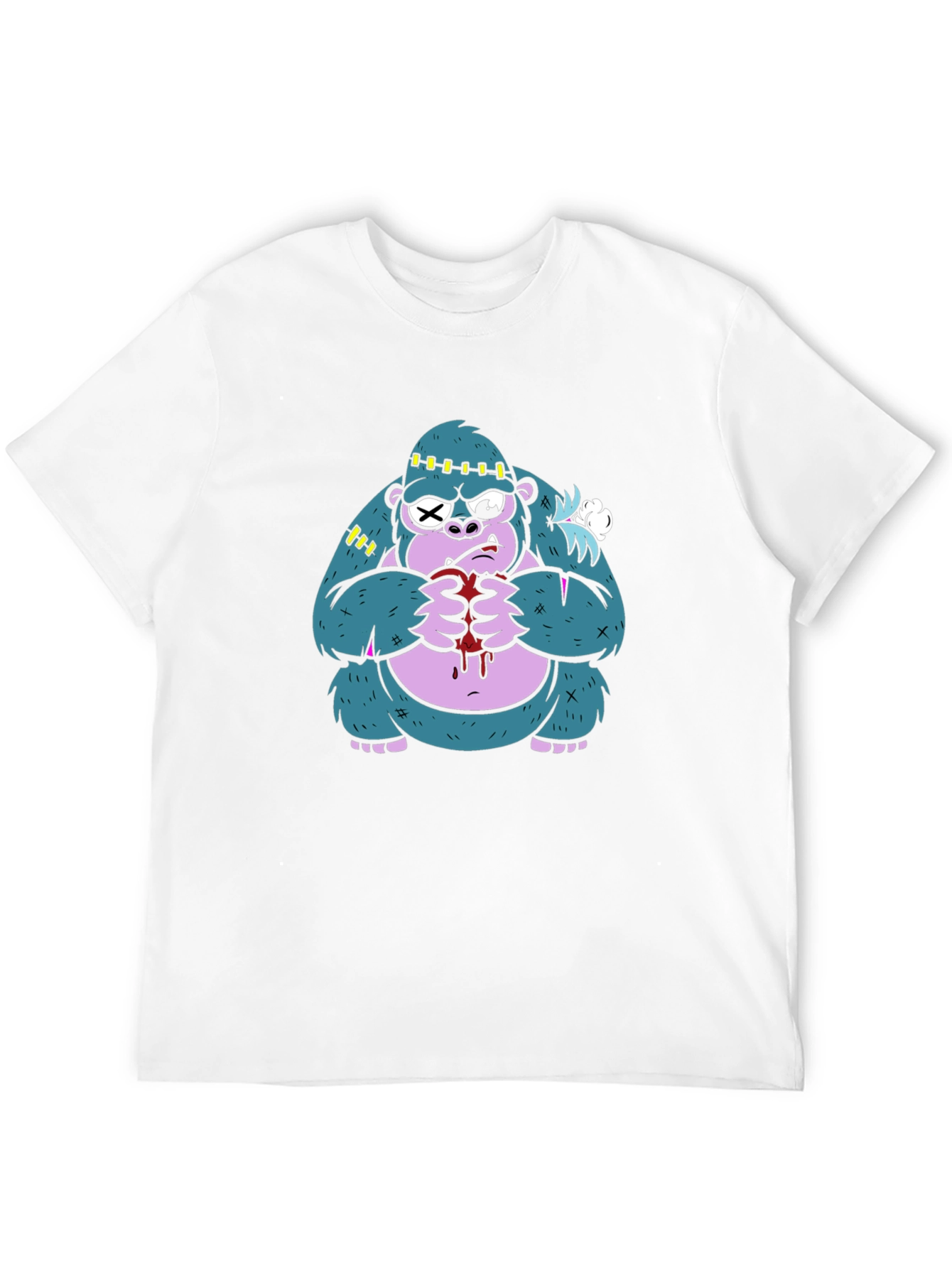 Monster Gorilla Graphic Tee - Black Cotton Blend