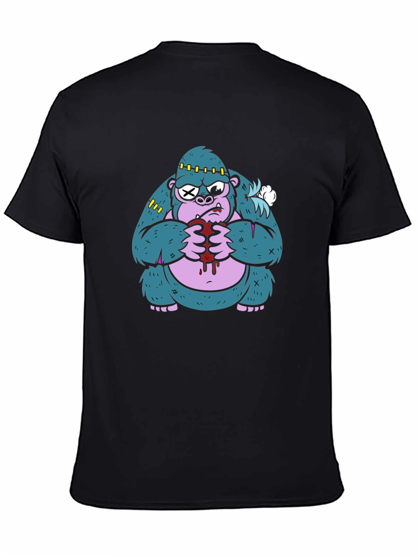 Monster Gorilla Graphic Tee - Black Cotton Blend