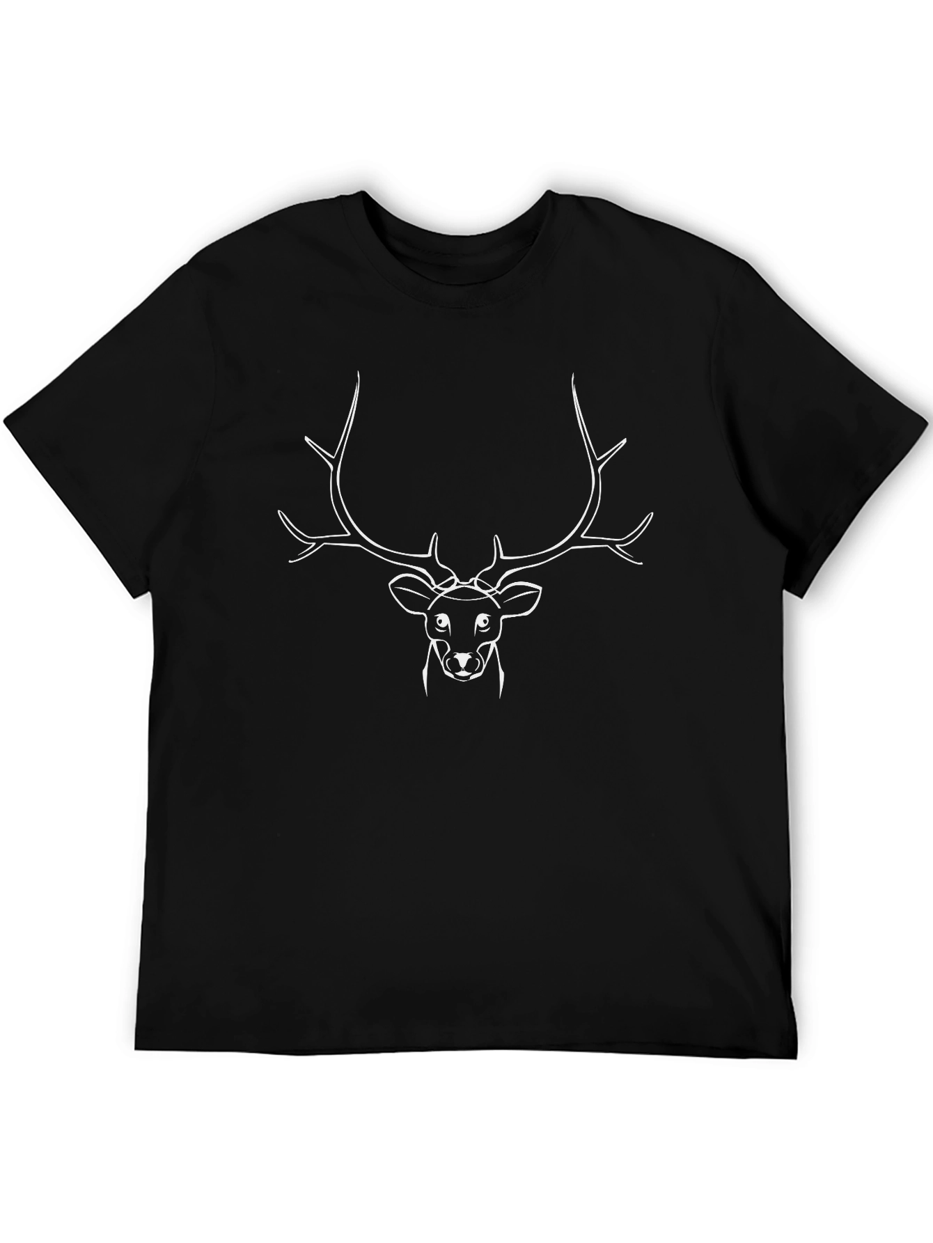 Black Deer Outline Graphic Tee