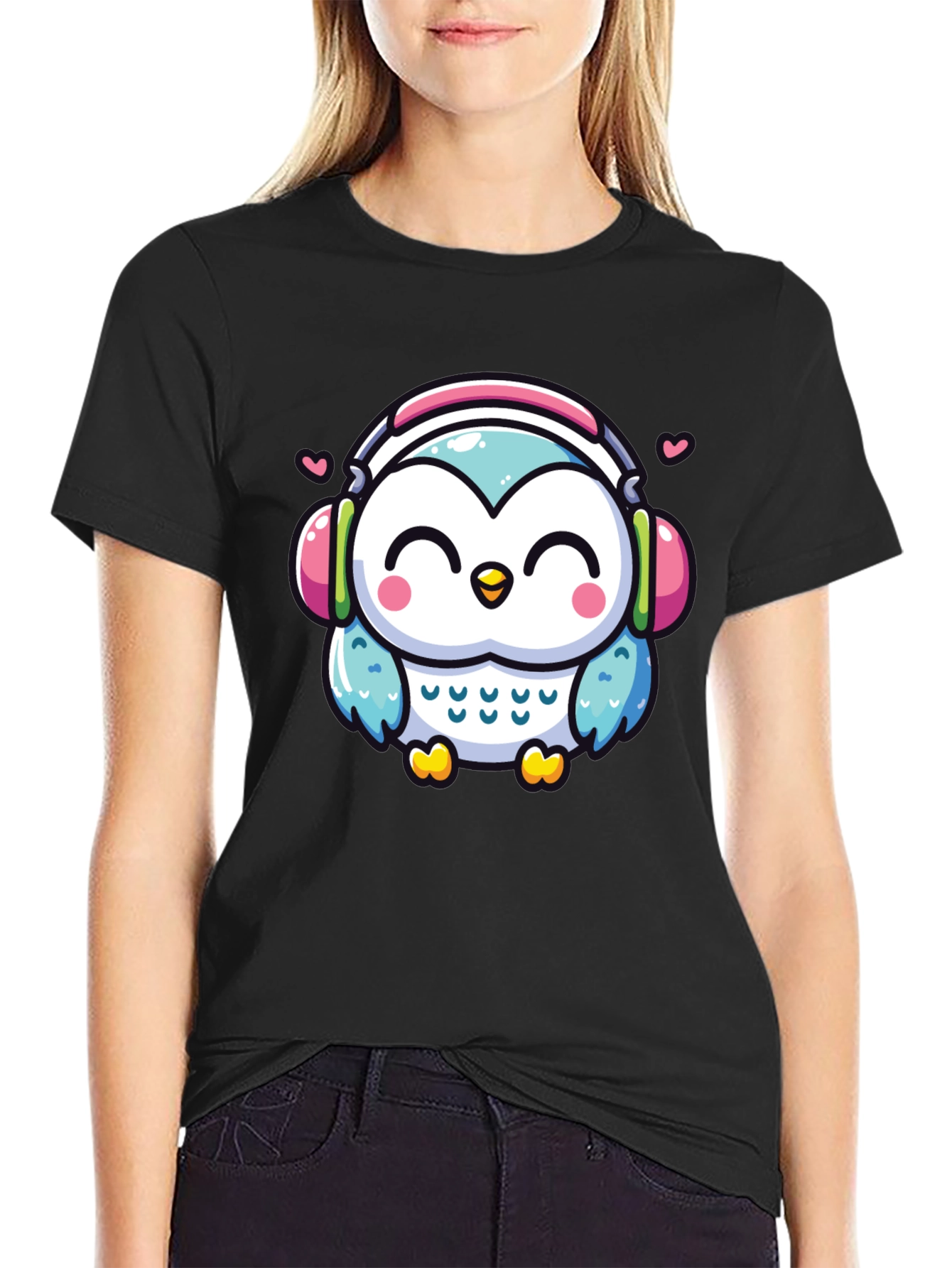Cute Owl Headphone Graphic Tee - Unisex