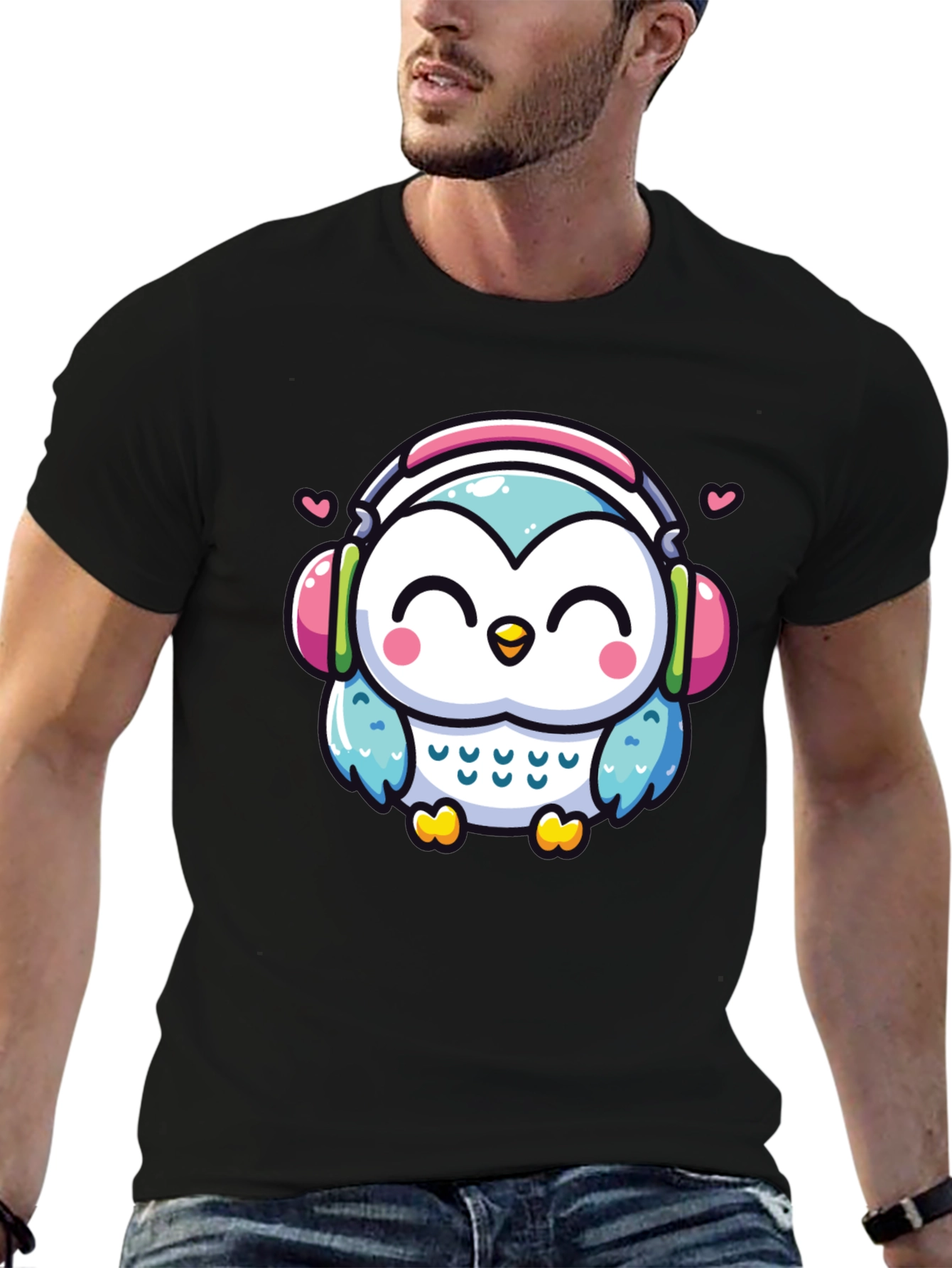 Cute Owl Headphone Graphic Tee - Unisex