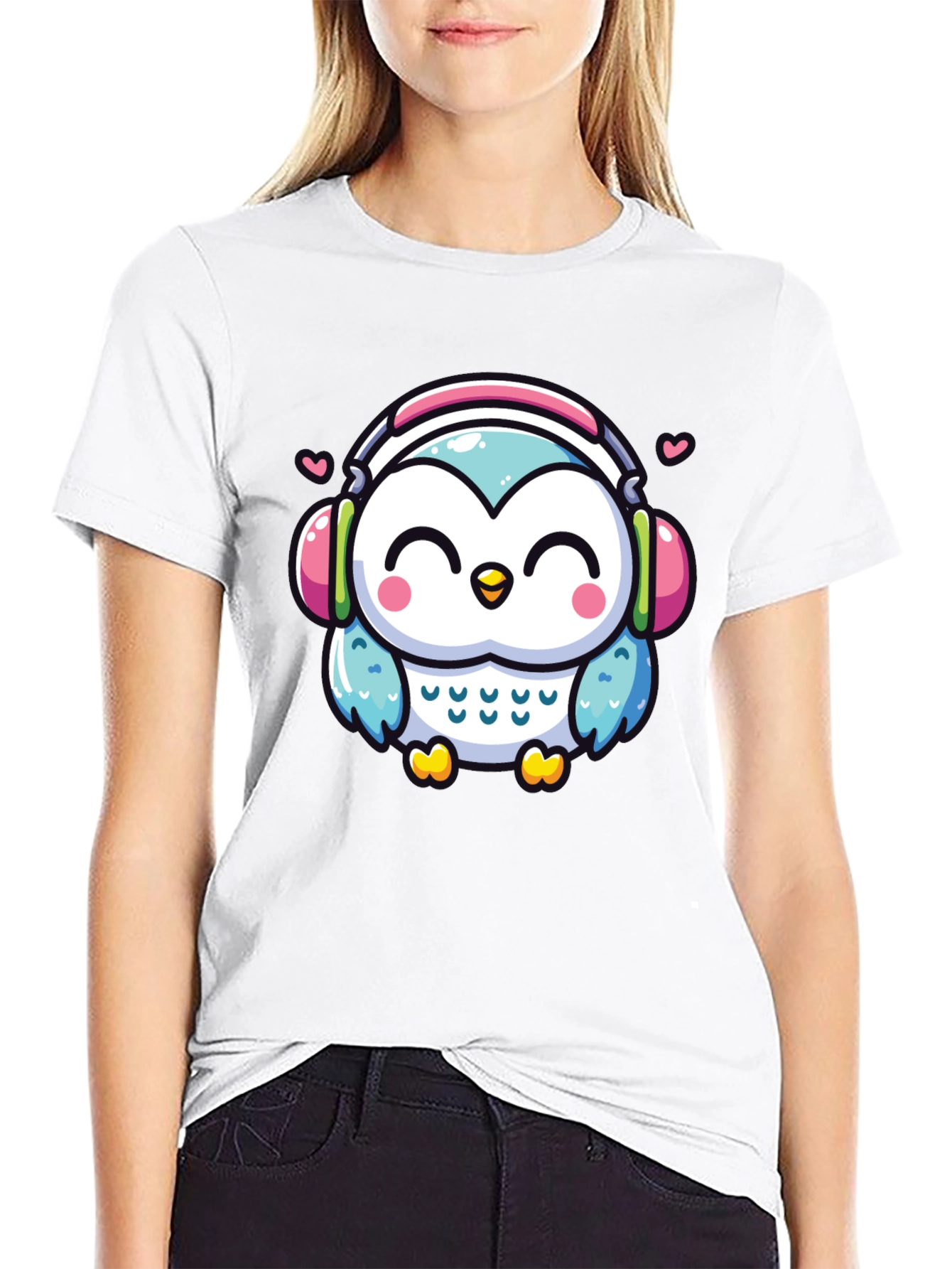 Cute Owl Headphone Graphic Tee - Unisex