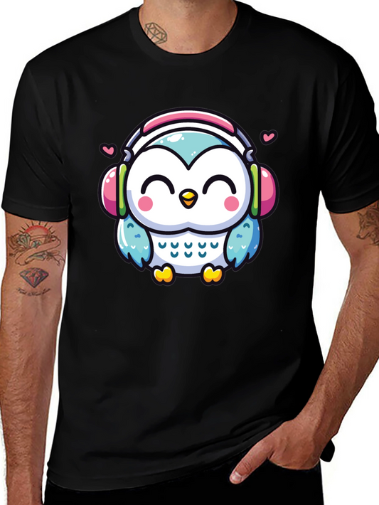 Cute Owl Headphone Graphic Tee - Unisex