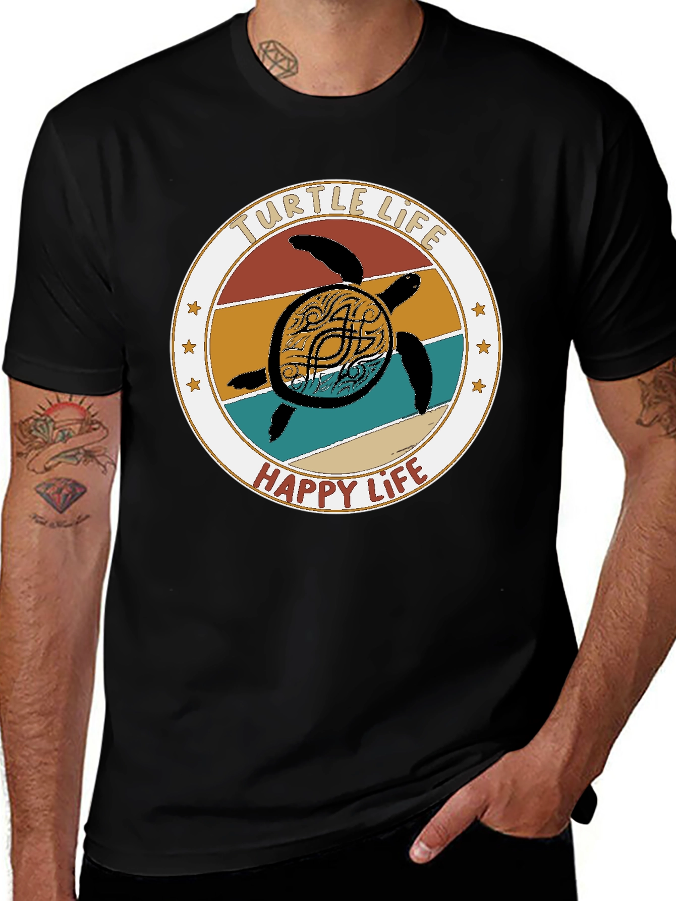 Turtle Life Happy Life Graphic T-Shirt