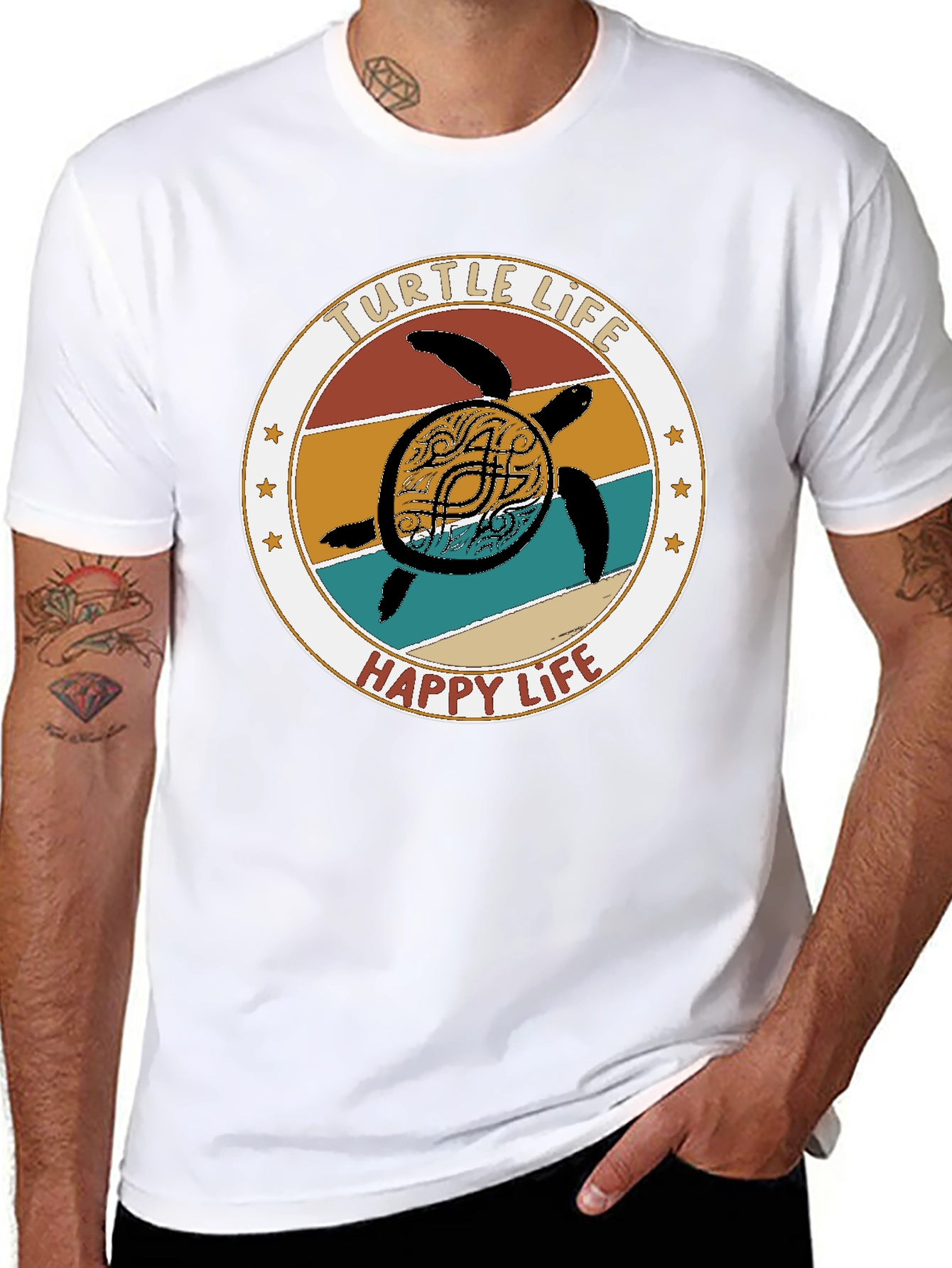 Turtle Life Happy Life Graphic T-Shirt