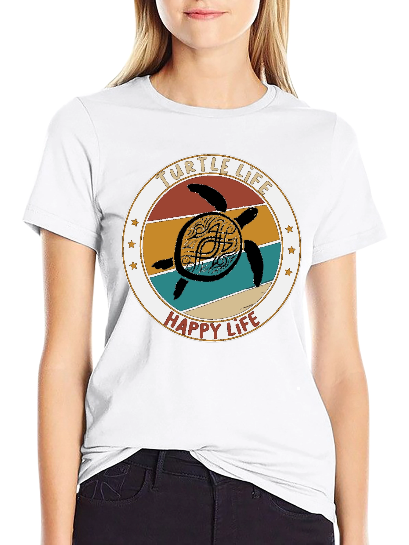 Turtle Life Happy Life Graphic T-Shirt