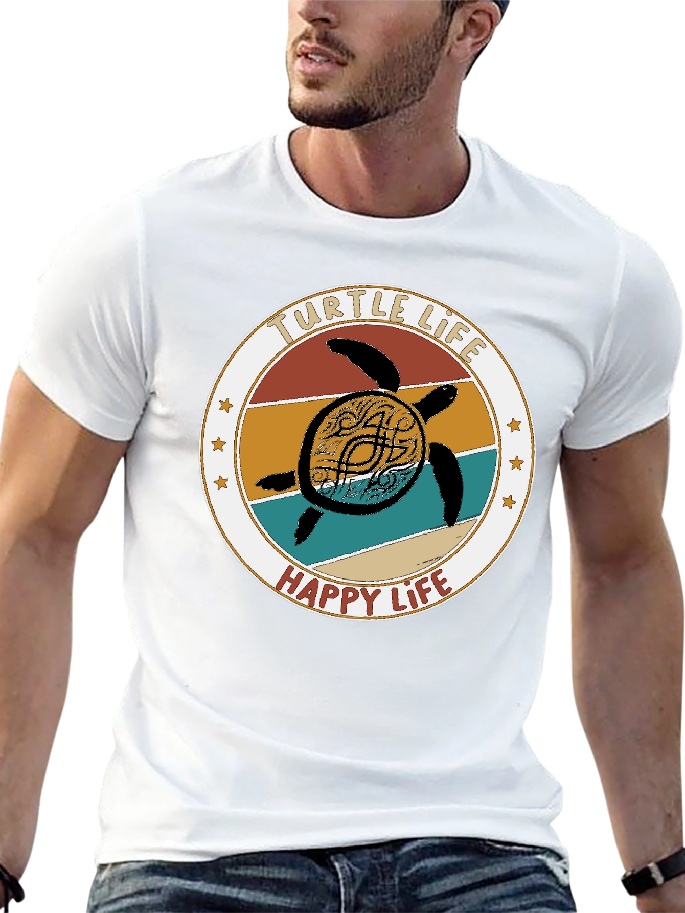 Turtle Life Happy Life Graphic T-Shirt