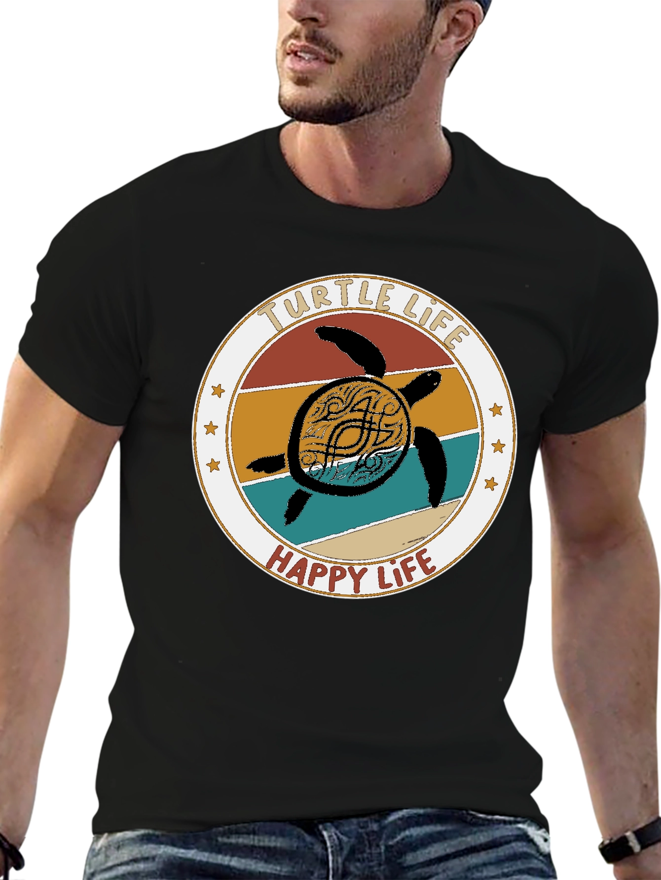 Turtle Life Happy Life Graphic T-Shirt