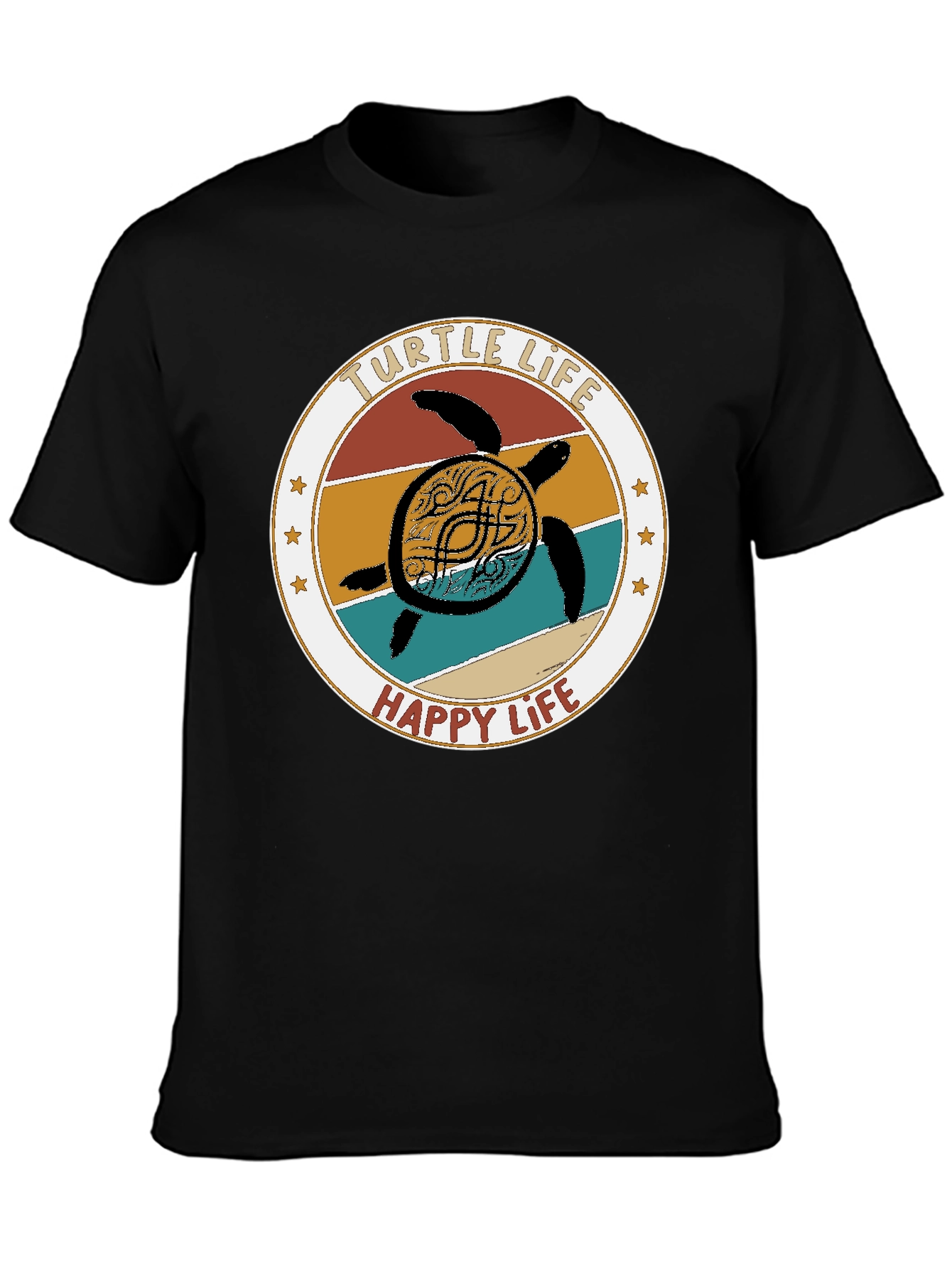 Turtle Life Happy Life Graphic T-Shirt