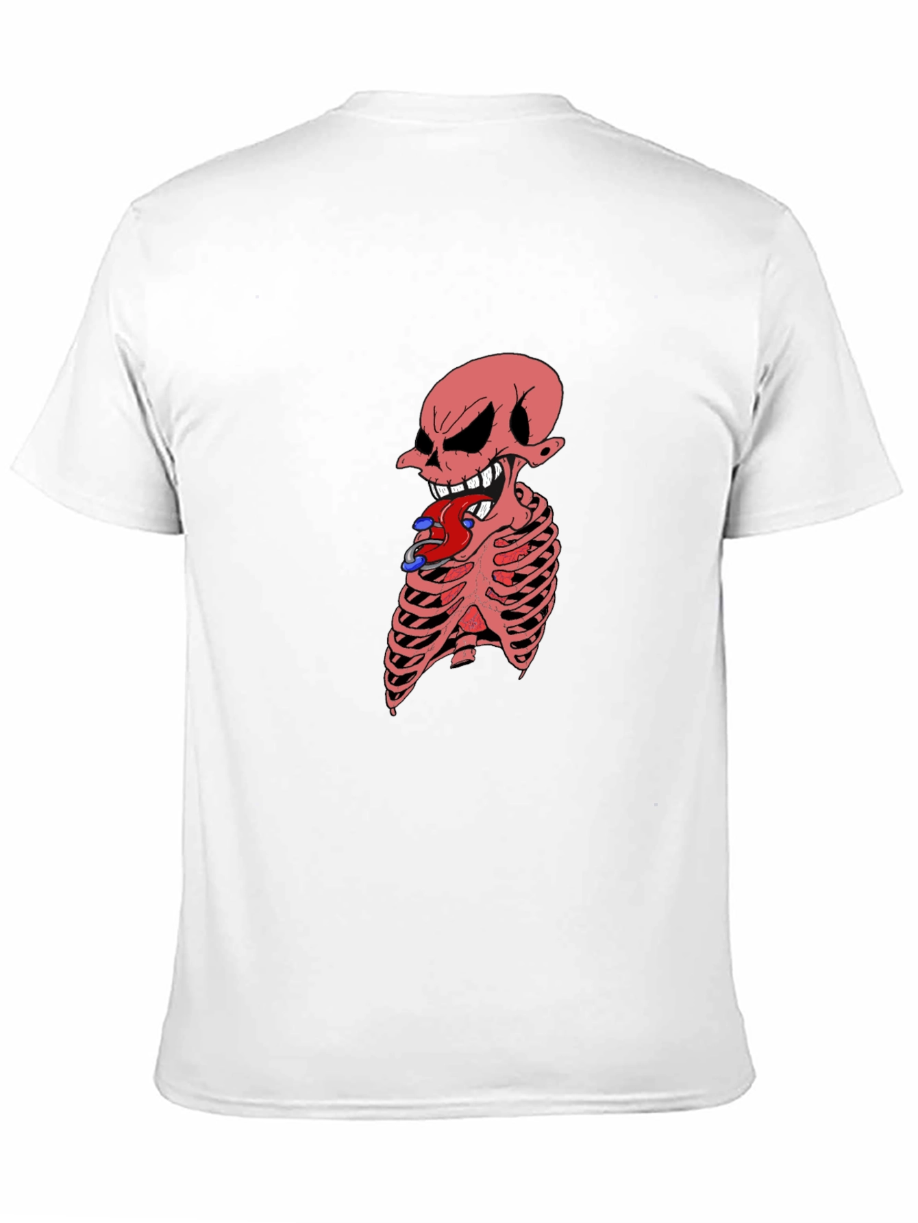 Edgy Skeleton Graphic Tee - Black Cotton