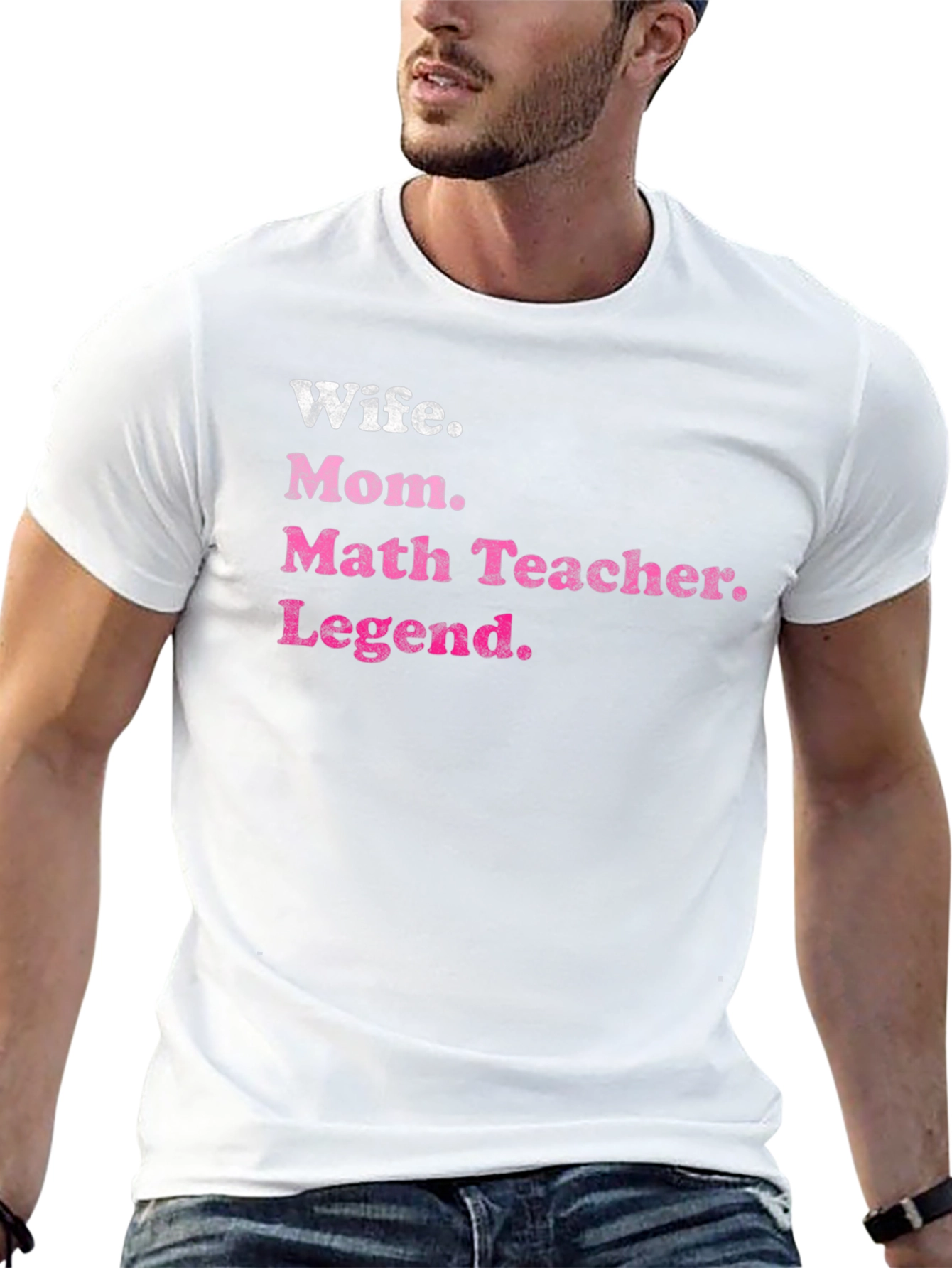 Wife Mom Math Teacher Legend Black T-Shirt