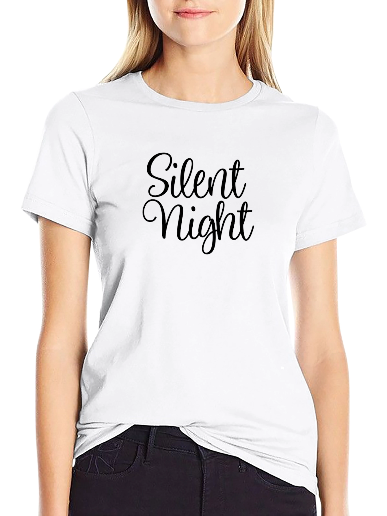 Silent Night Black Graphic Tee Shirt