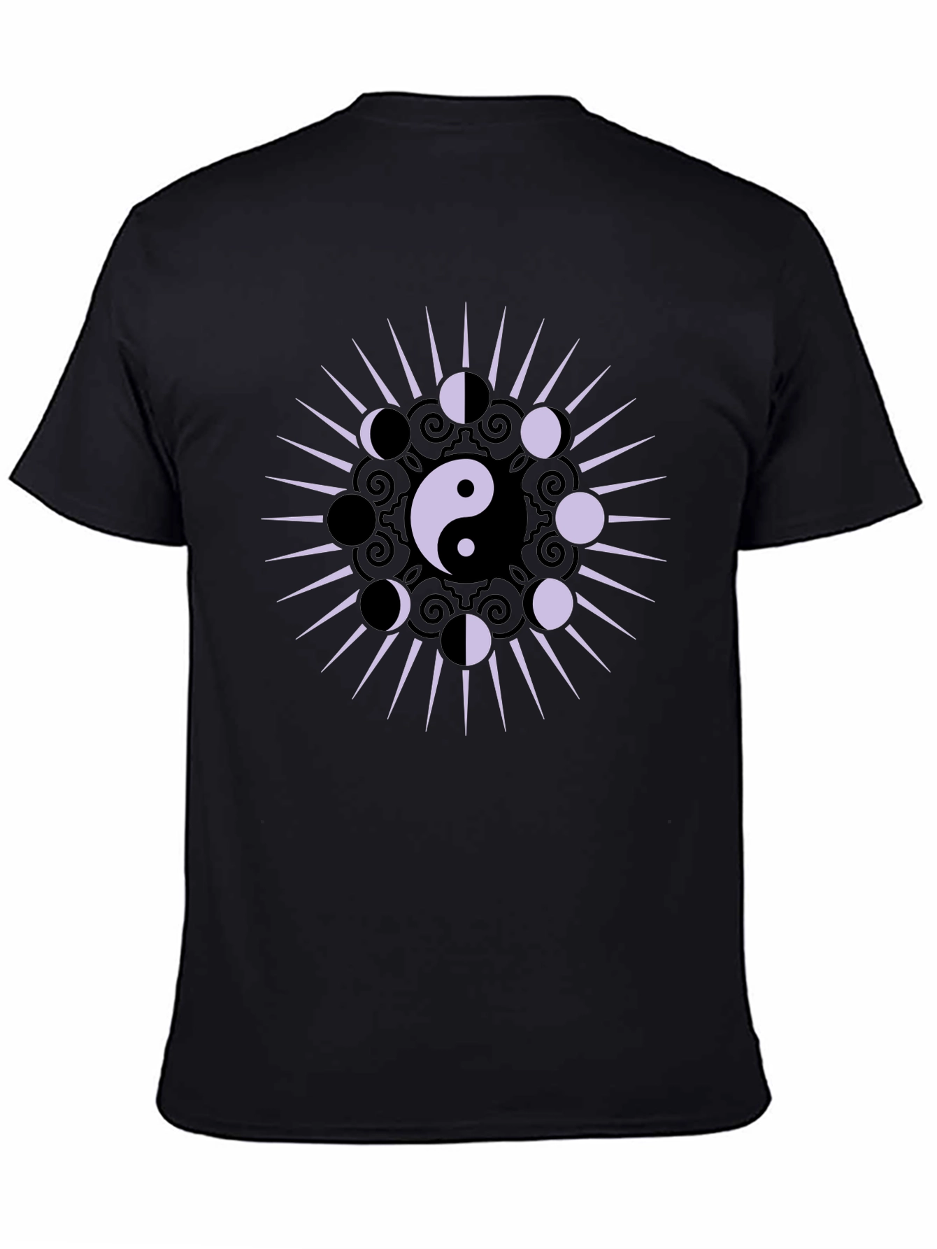 Yin Yang Moon Phase Graphic T-Shirt
