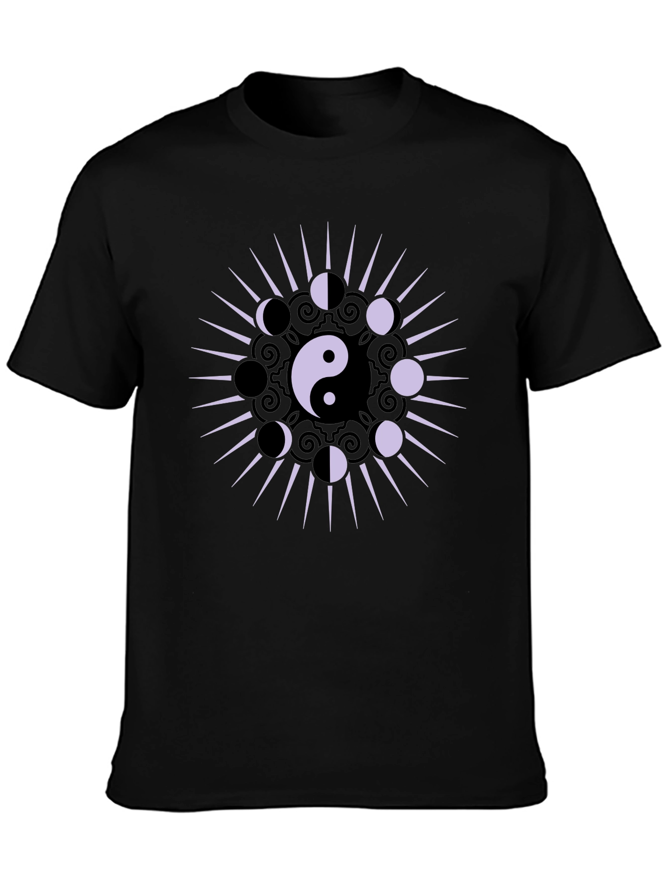 Yin Yang Moon Phase Graphic T-Shirt