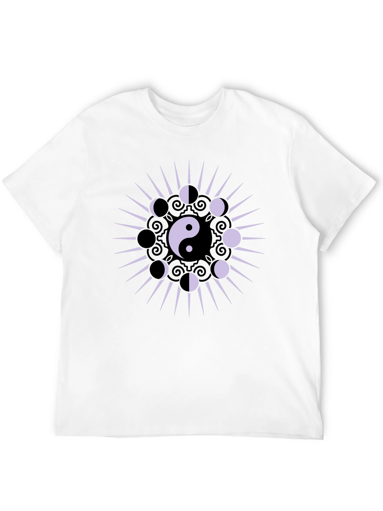 Yin Yang Moon Phase Graphic T-Shirt