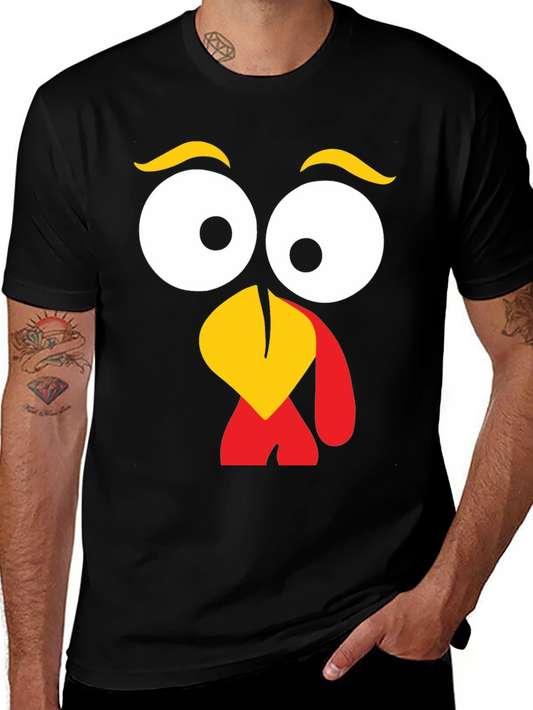 Turkey Face Graphic Tee - Thanksgiving Fun