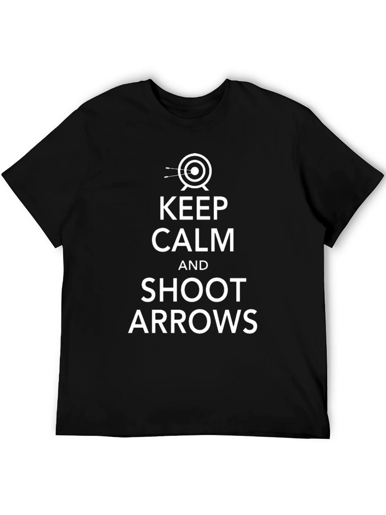 Keep Calm Shoot Arrows Black Graphic Tee
