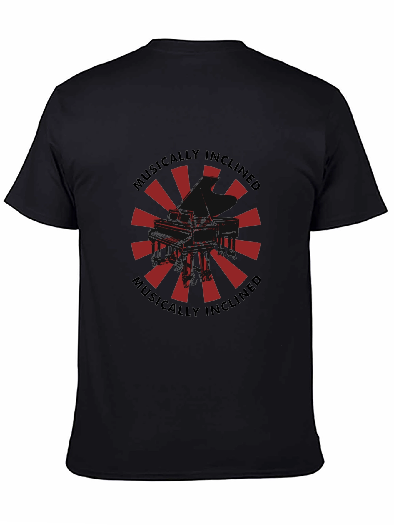 Musically Inclined Piano Graphic T-Shirt - Black
