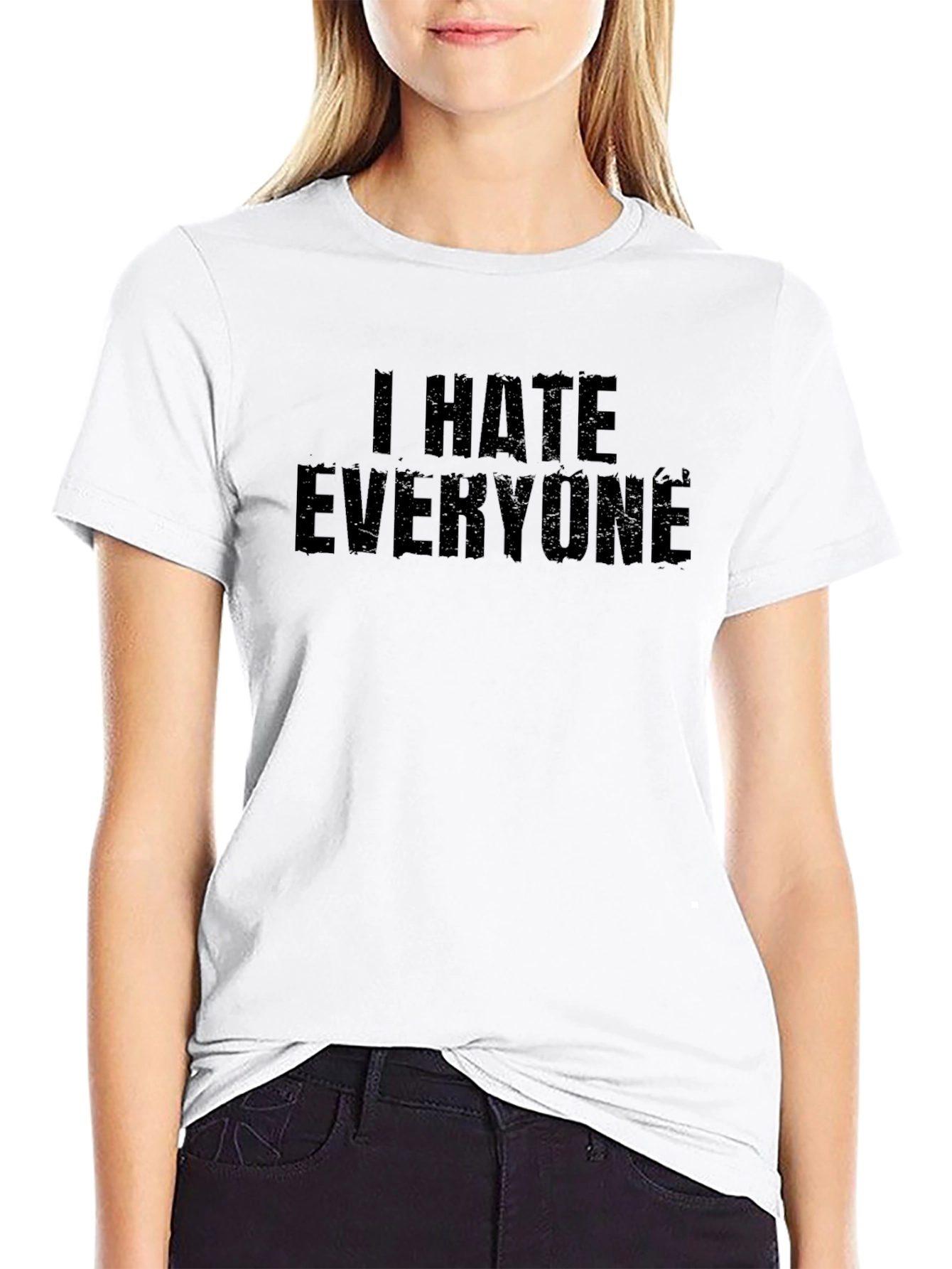 I HATE EVERYONE Graphic Tee - Black Cotton Blend