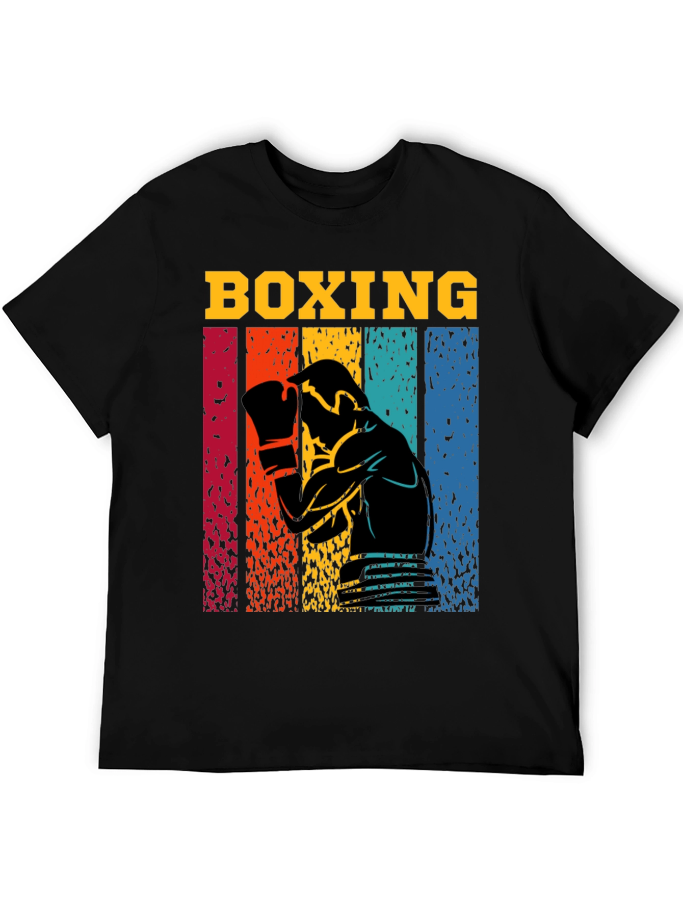 Retro Boxing Graphic T-Shirt - Black