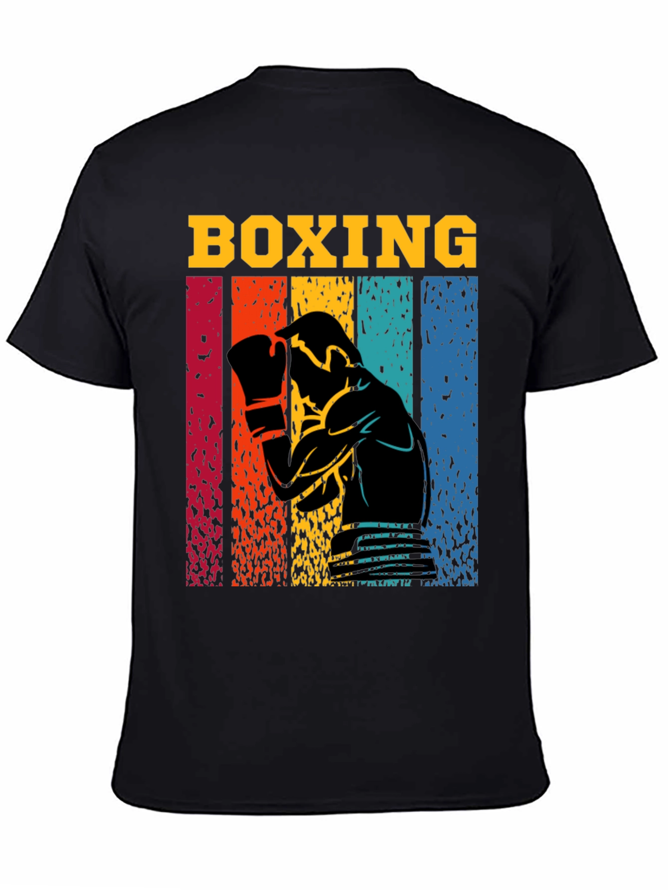 Retro Boxing Graphic T-Shirt - Black