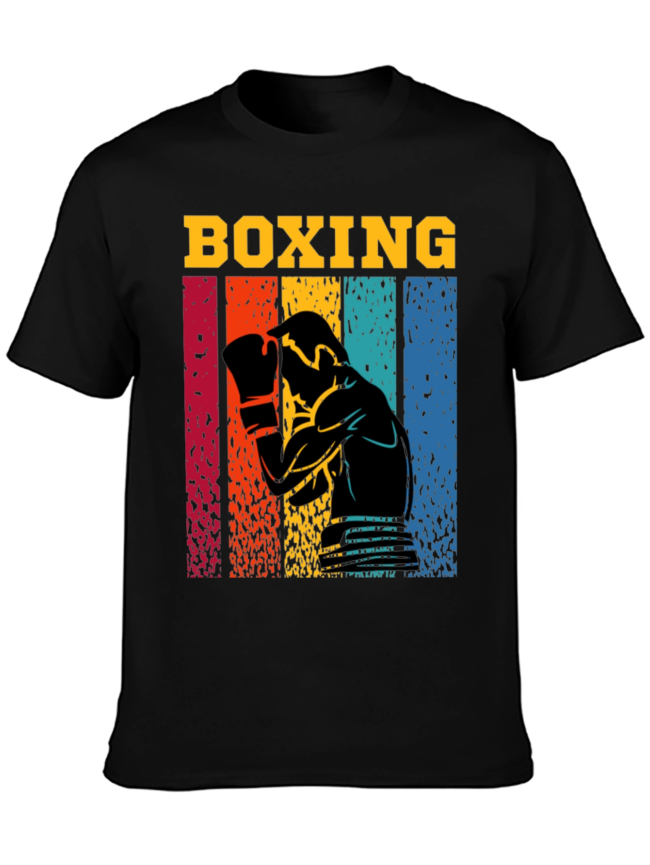 Retro Boxing Graphic T-Shirt - Black