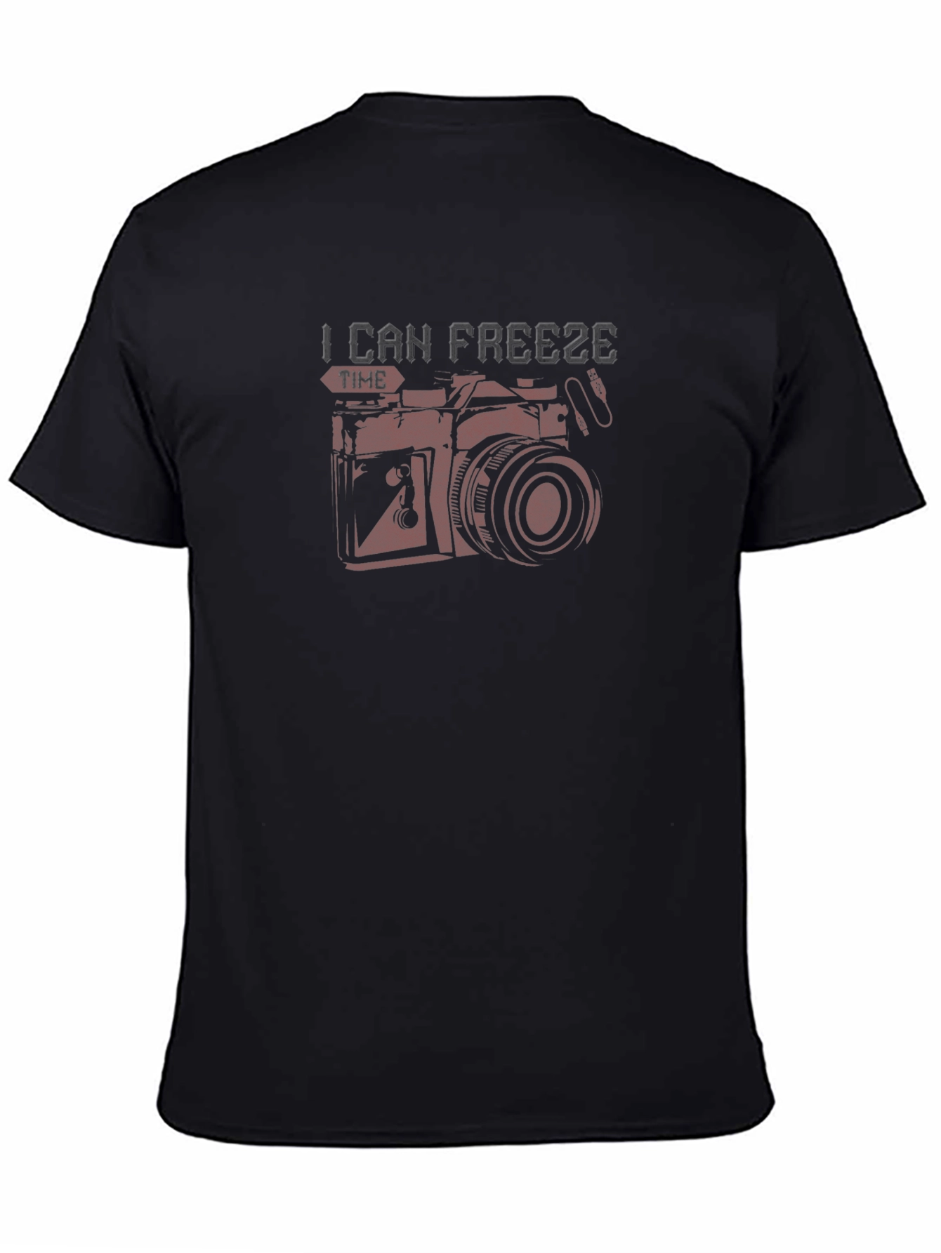 Freeze Time Camera Graphic T-Shirt - Black