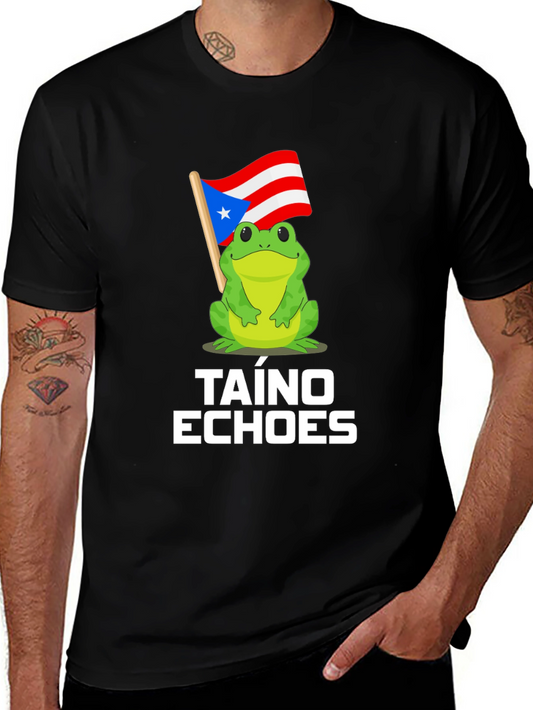 Puerto Rico Pride T-Shirt - Frog with Flag - Taino Echoes