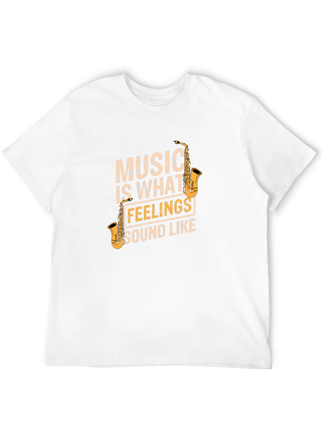 Music is What Feelings Sound Like Black T-Shirt