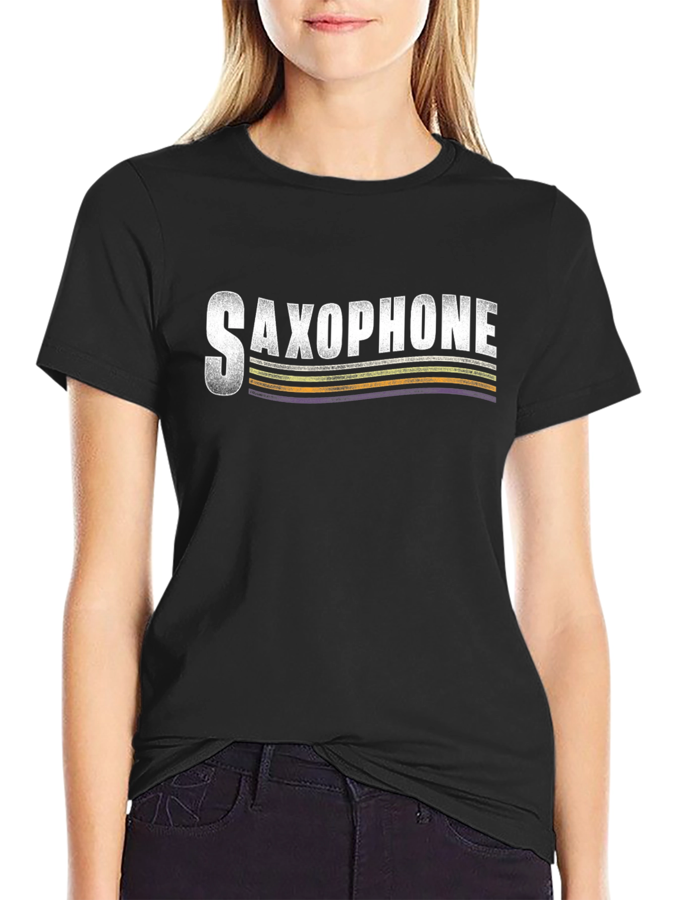 Saxophone Graphic Tee - Music Lover Shirt