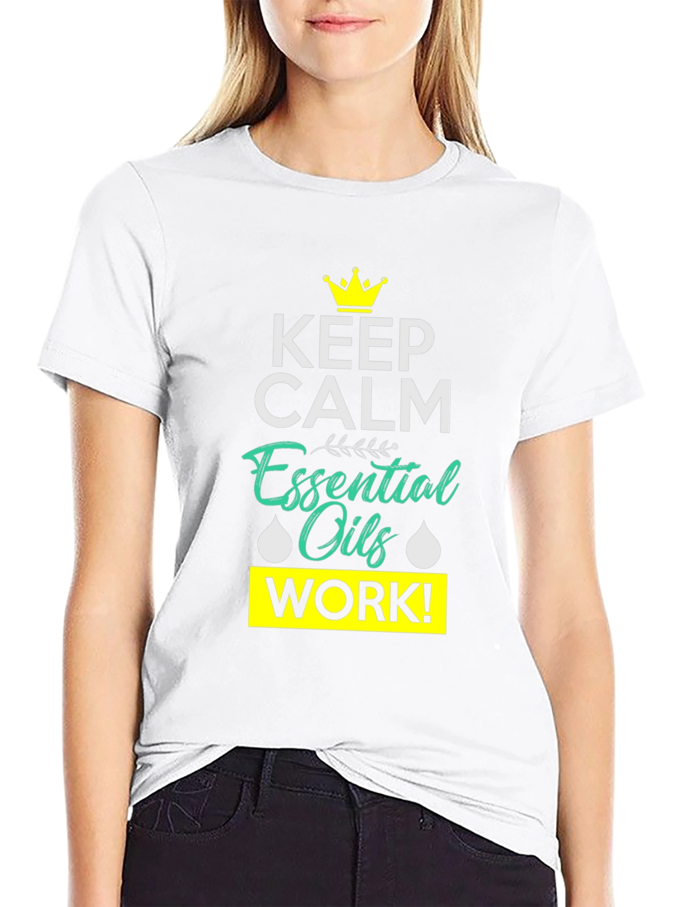 Keep Calm Essential Oils Work Black T-Shirt