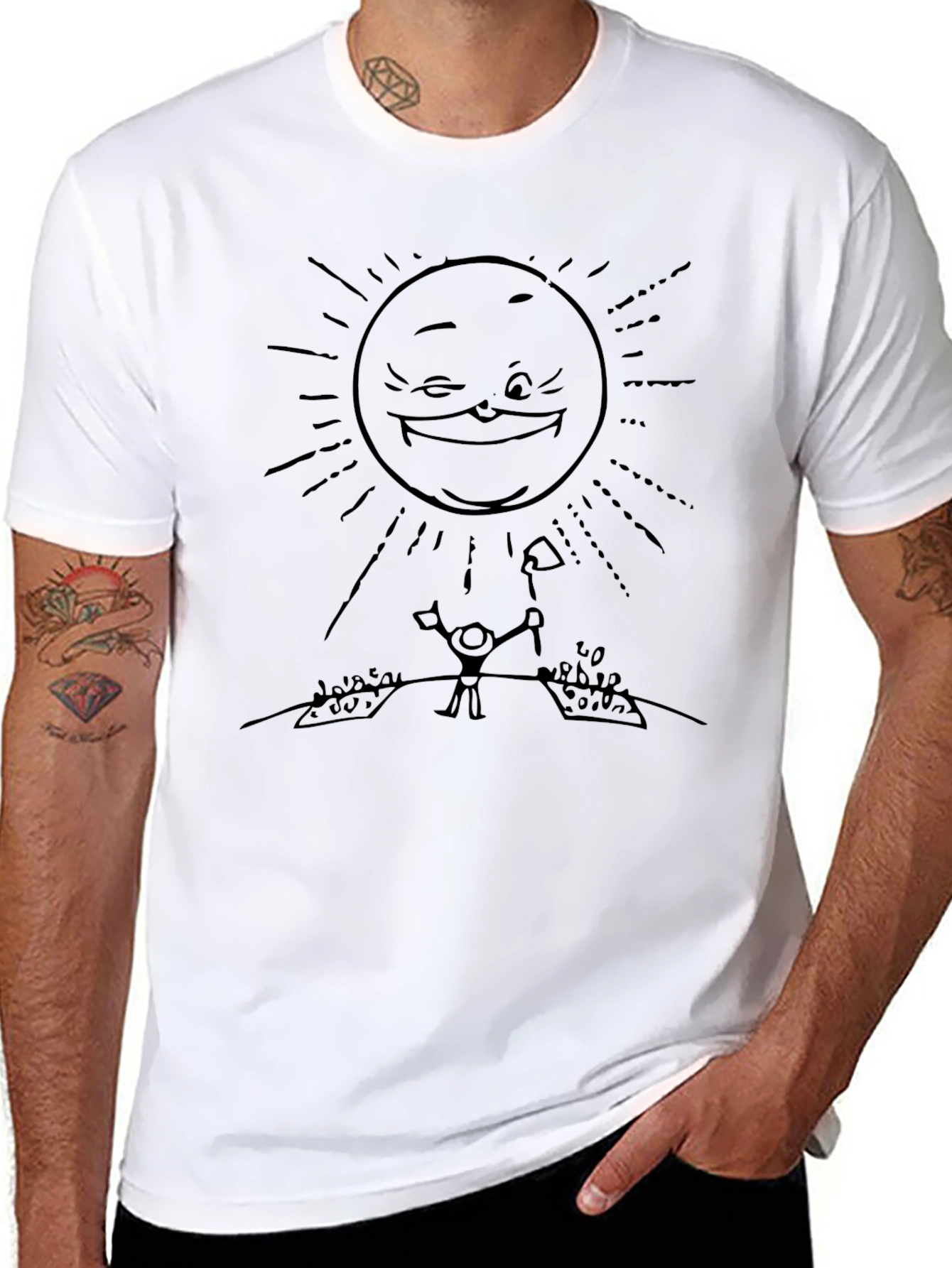 Funny Sun Gardener Black T-Shirt