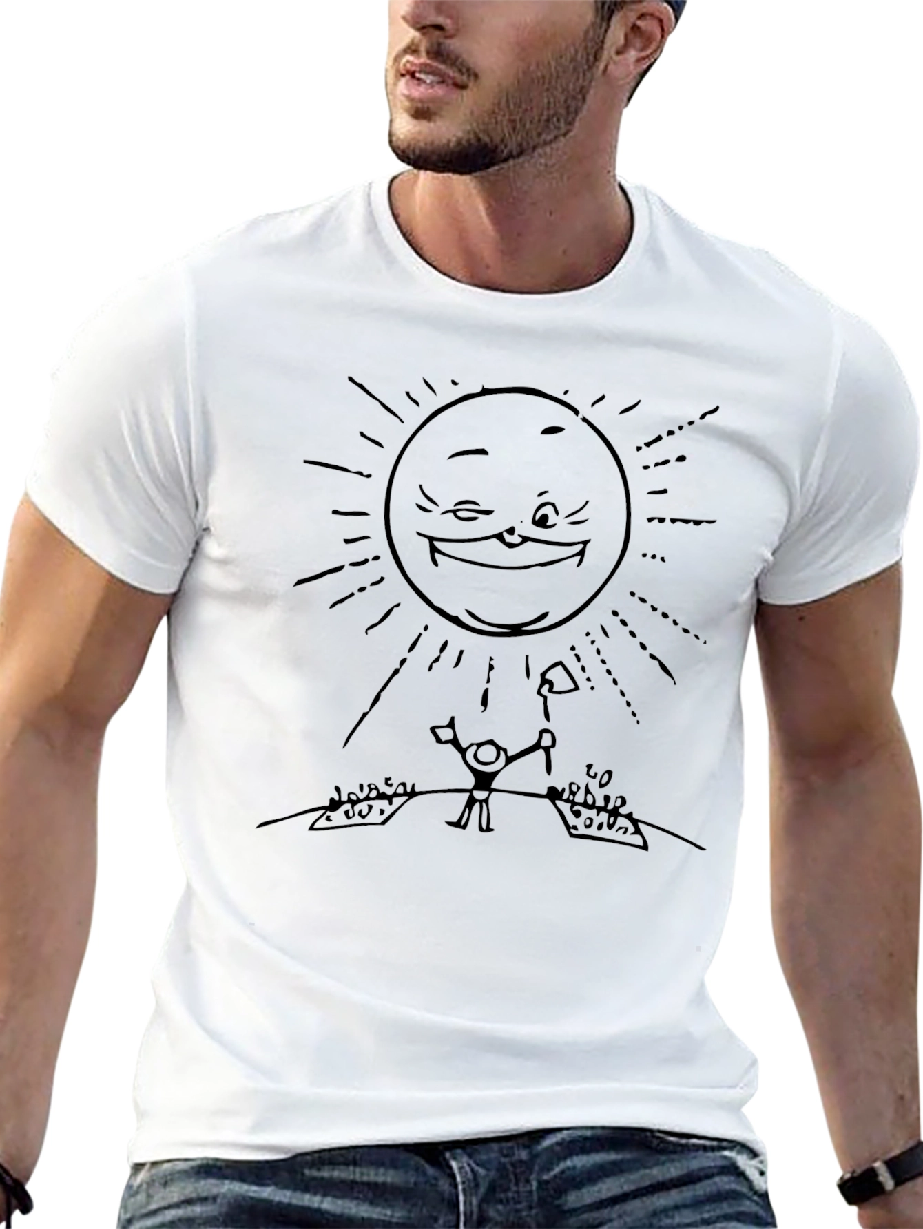 Funny Sun Gardener Black T-Shirt