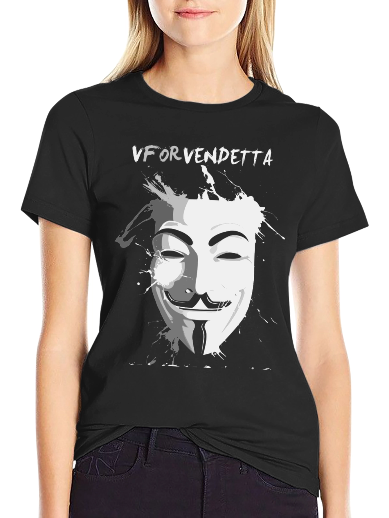 V for Vendetta Graphic Tee - Black