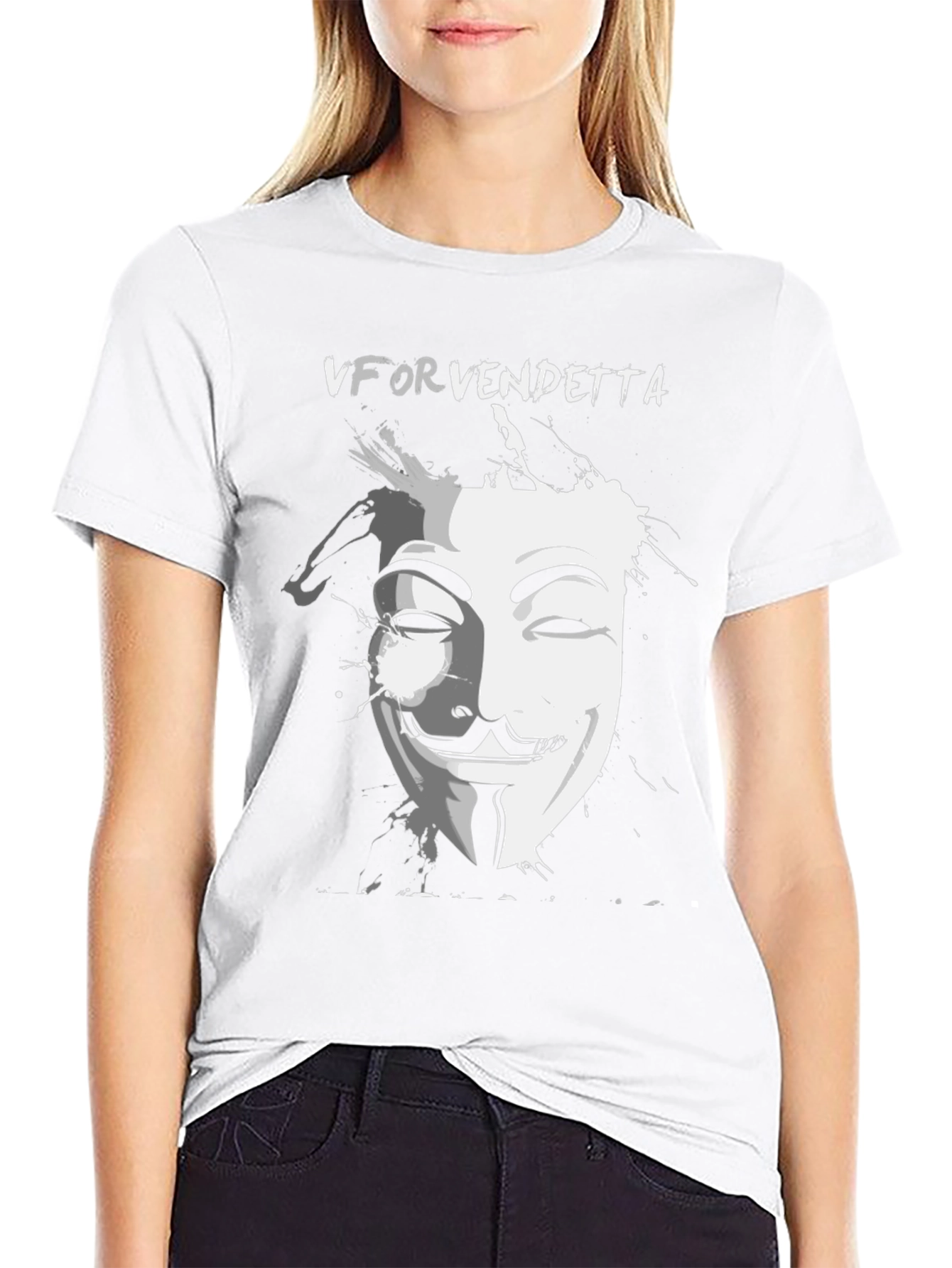 V for Vendetta Graphic Tee - Black