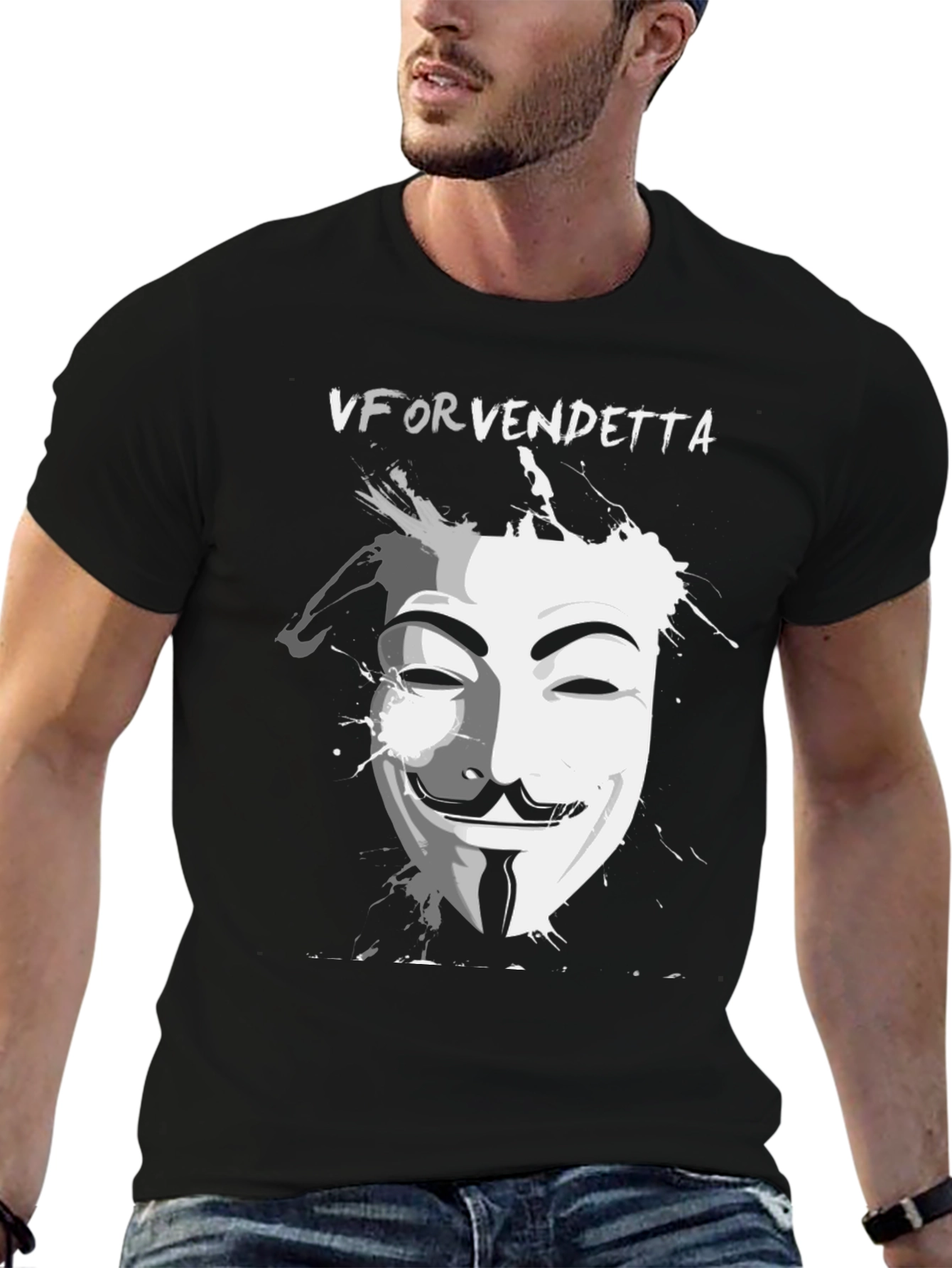 V for Vendetta Graphic Tee - Black