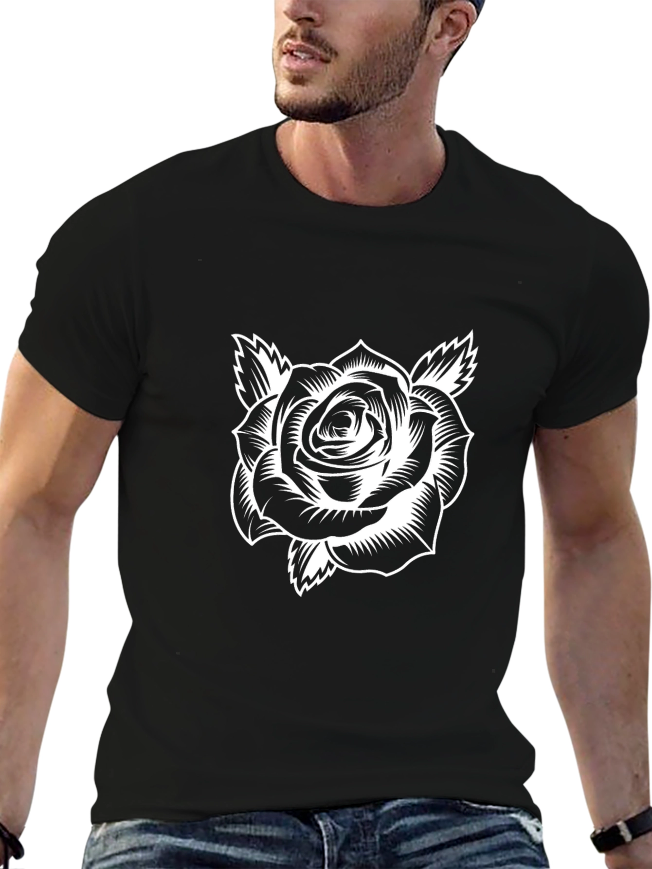Black Rose Graphic Tee - Stylish Comfort
